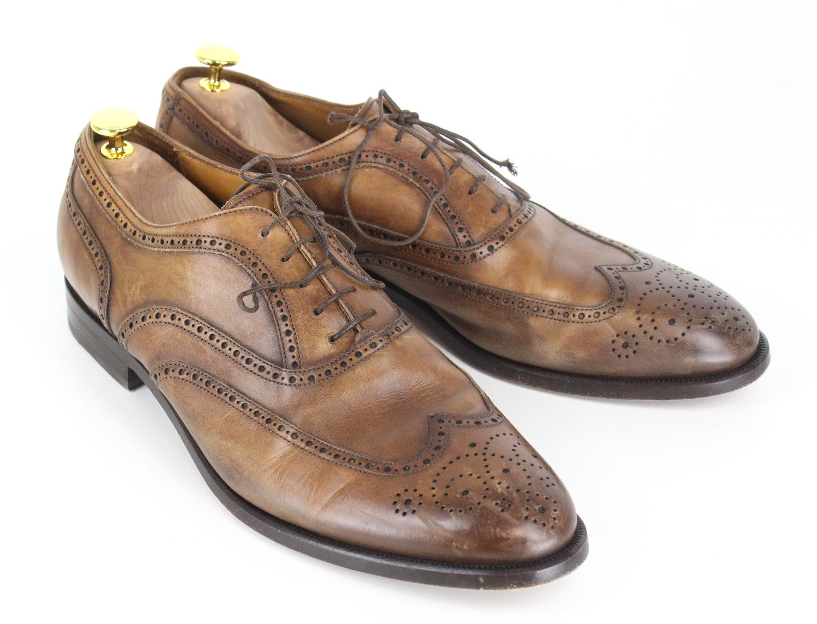 SUITSUPPLY Men's Formal Shoes EU44.5 Brown Oxford Leather Laced Low-Top