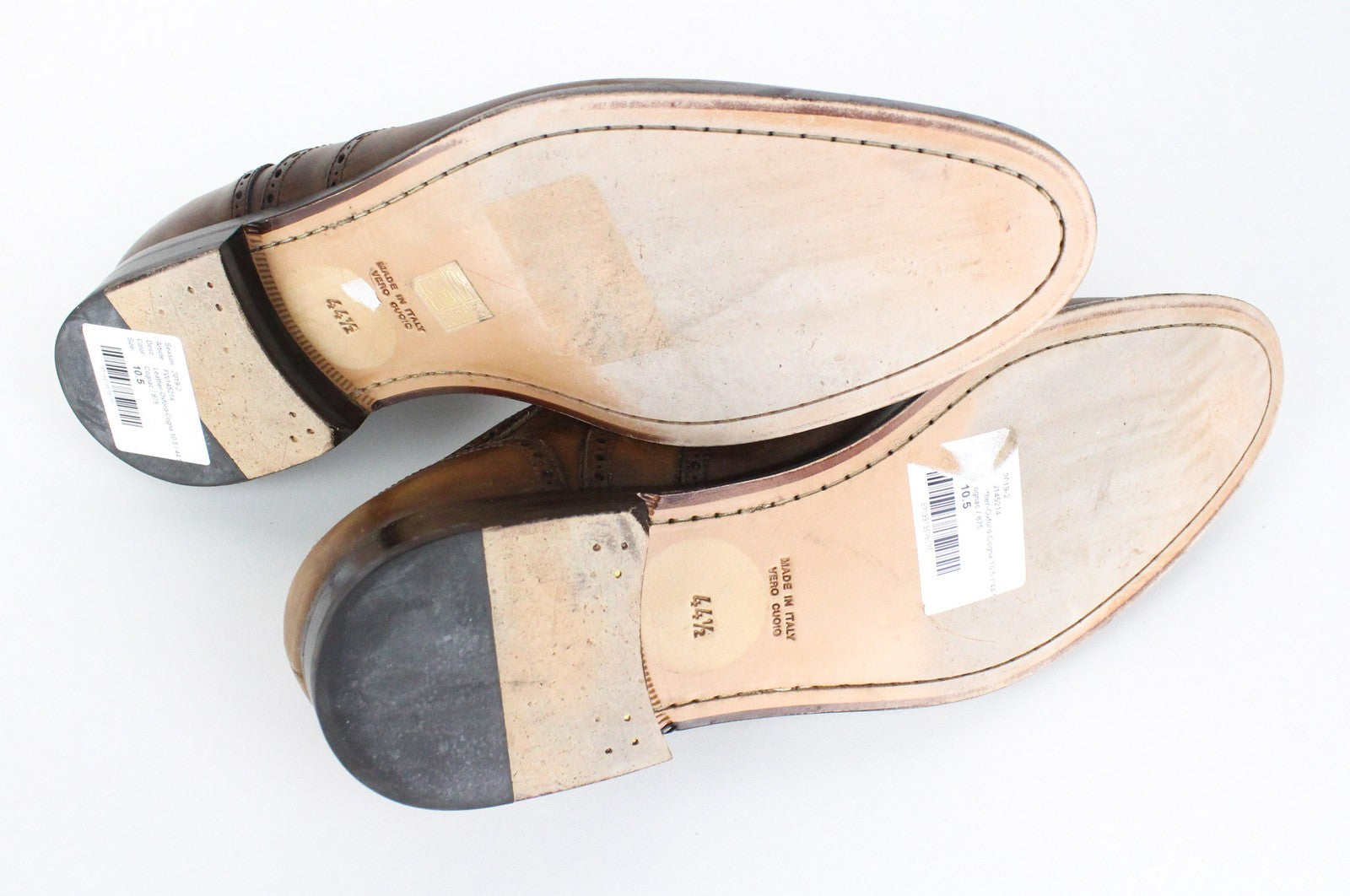 SUITSUPPLY Men's Formal Shoes EU44.5 Brown Oxford Leather Laced Low-Top