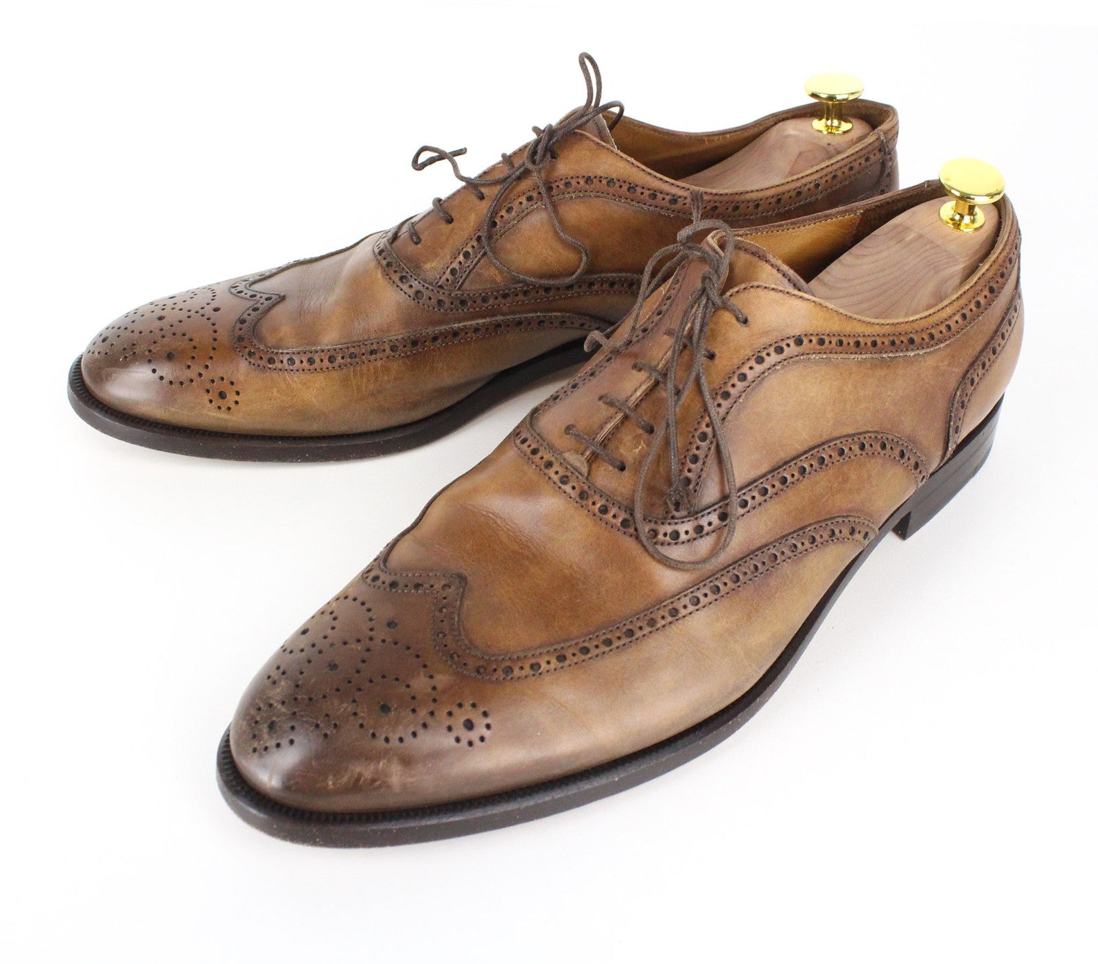 SUITSUPPLY Men's Formal Shoes EU44.5 Brown Oxford Leather Laced Low-Top