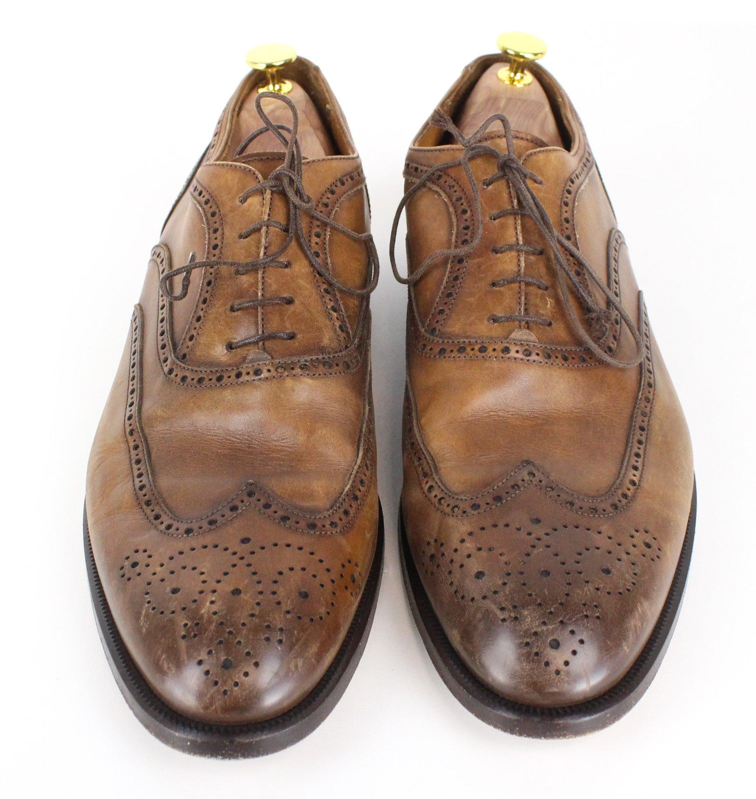 SUITSUPPLY Men's Formal Shoes EU44.5 Brown Oxford Leather Laced Low-Top