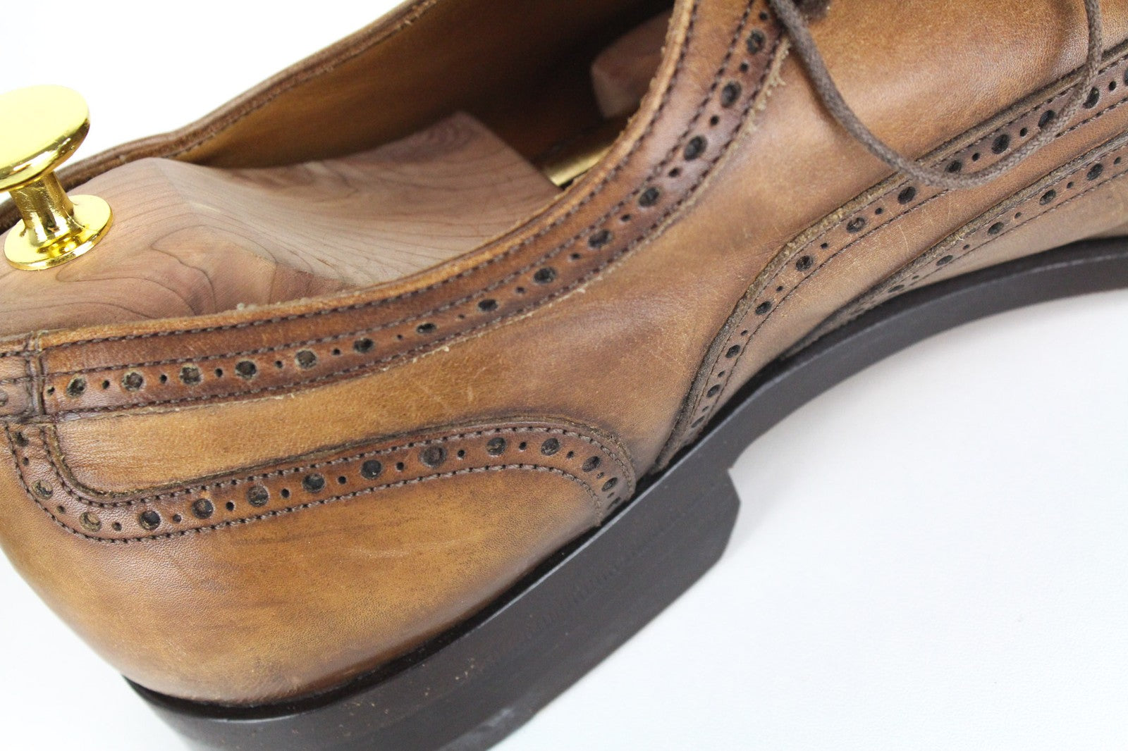 SUITSUPPLY Men's Formal Shoes EU44.5 Brown Oxford Leather Laced Low-Top