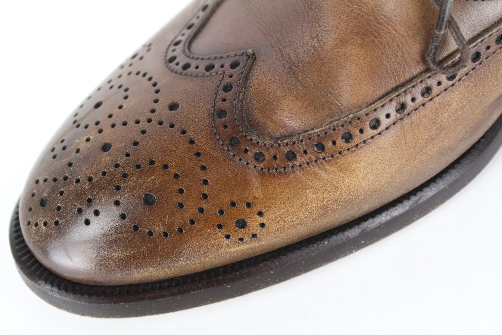 SUITSUPPLY Men's Formal Shoes EU44.5 Brown Oxford Leather Laced Low-Top