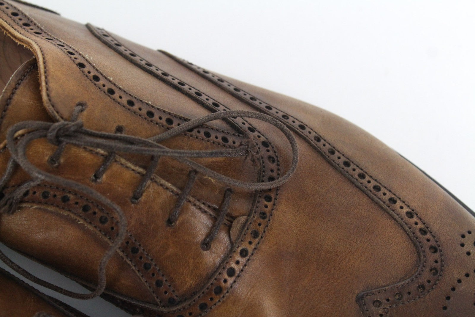 SUITSUPPLY Men's Formal Shoes EU44.5 Brown Oxford Leather Laced Low-Top