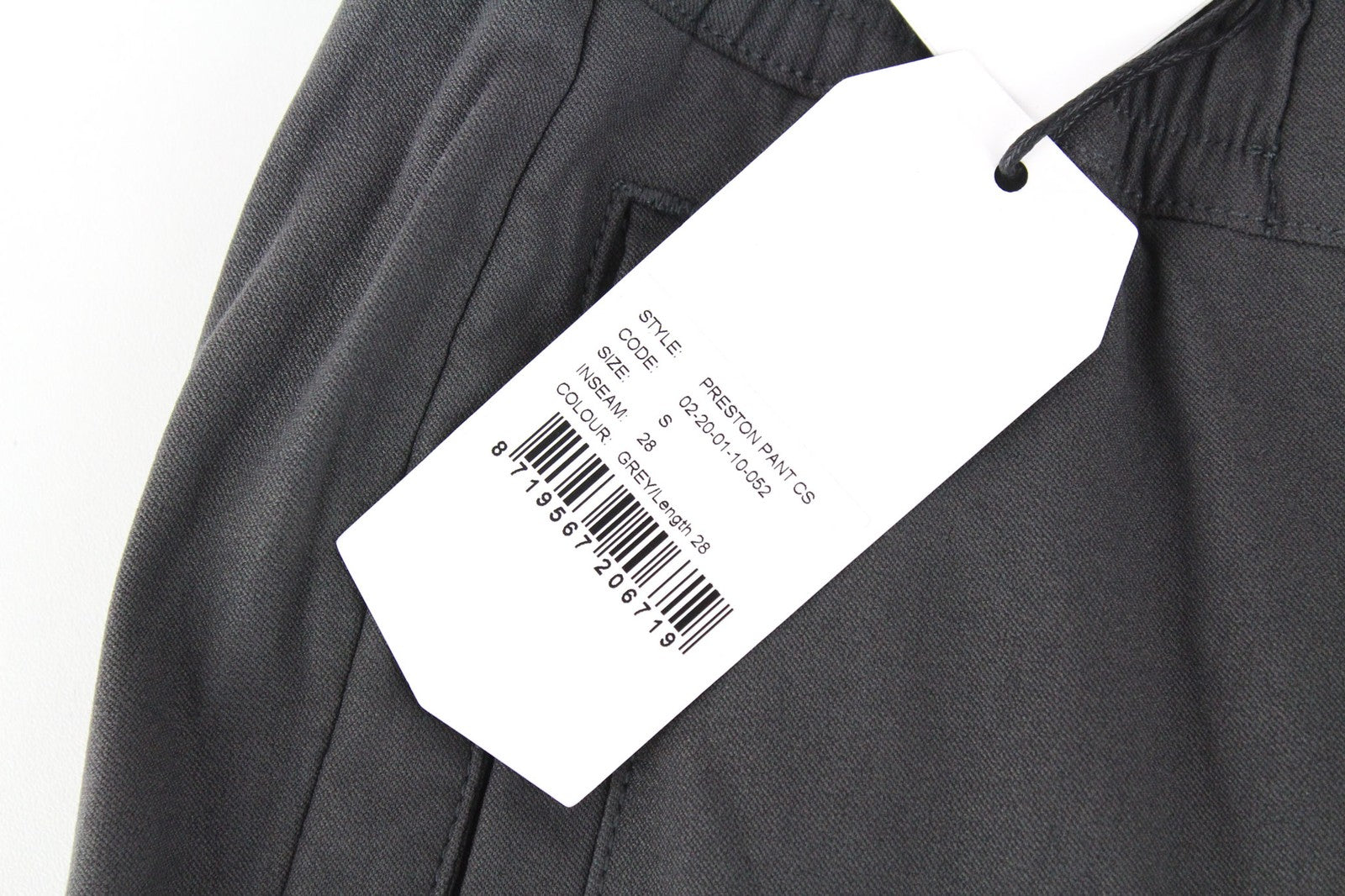 DENHAM Preston moteriškos kelnės S, pilkos, su dygsniais ir tampriomis priekinėmis kišenėmis 