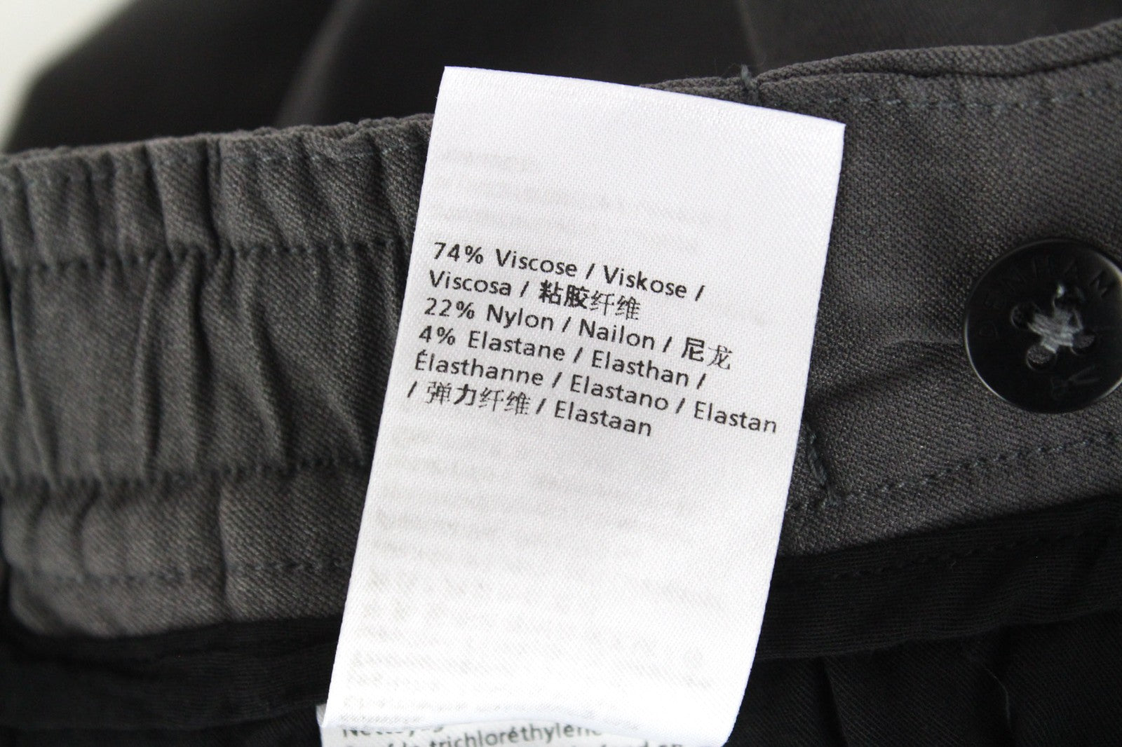 DENHAM Preston moteriškos kelnės S, pilkos, su dygsniais ir tampriomis priekinėmis kišenėmis 