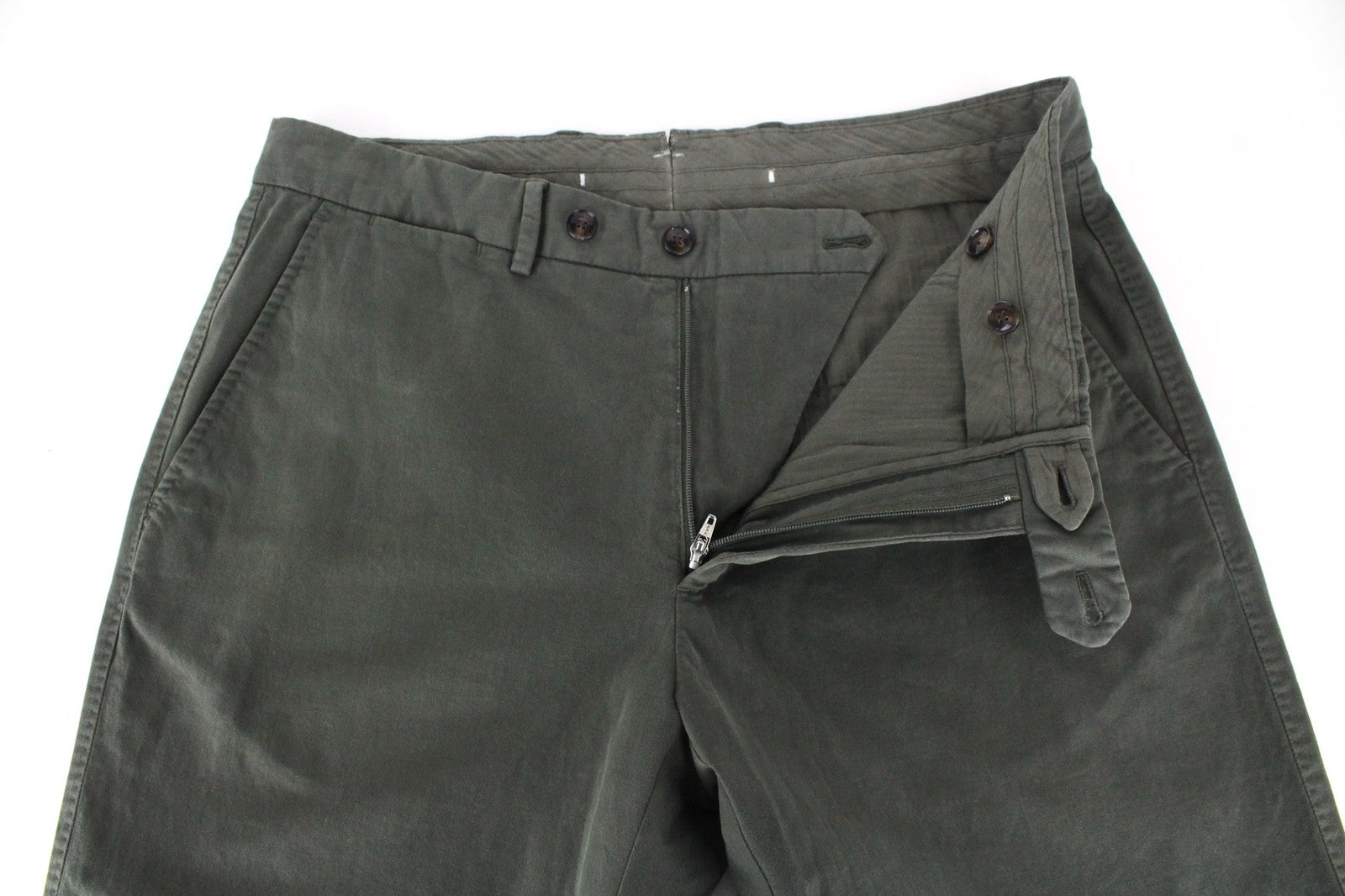 SUITSUPPLY Porto Novo Men's Trousers UK32R Green Cotton Stretch Lined Pants