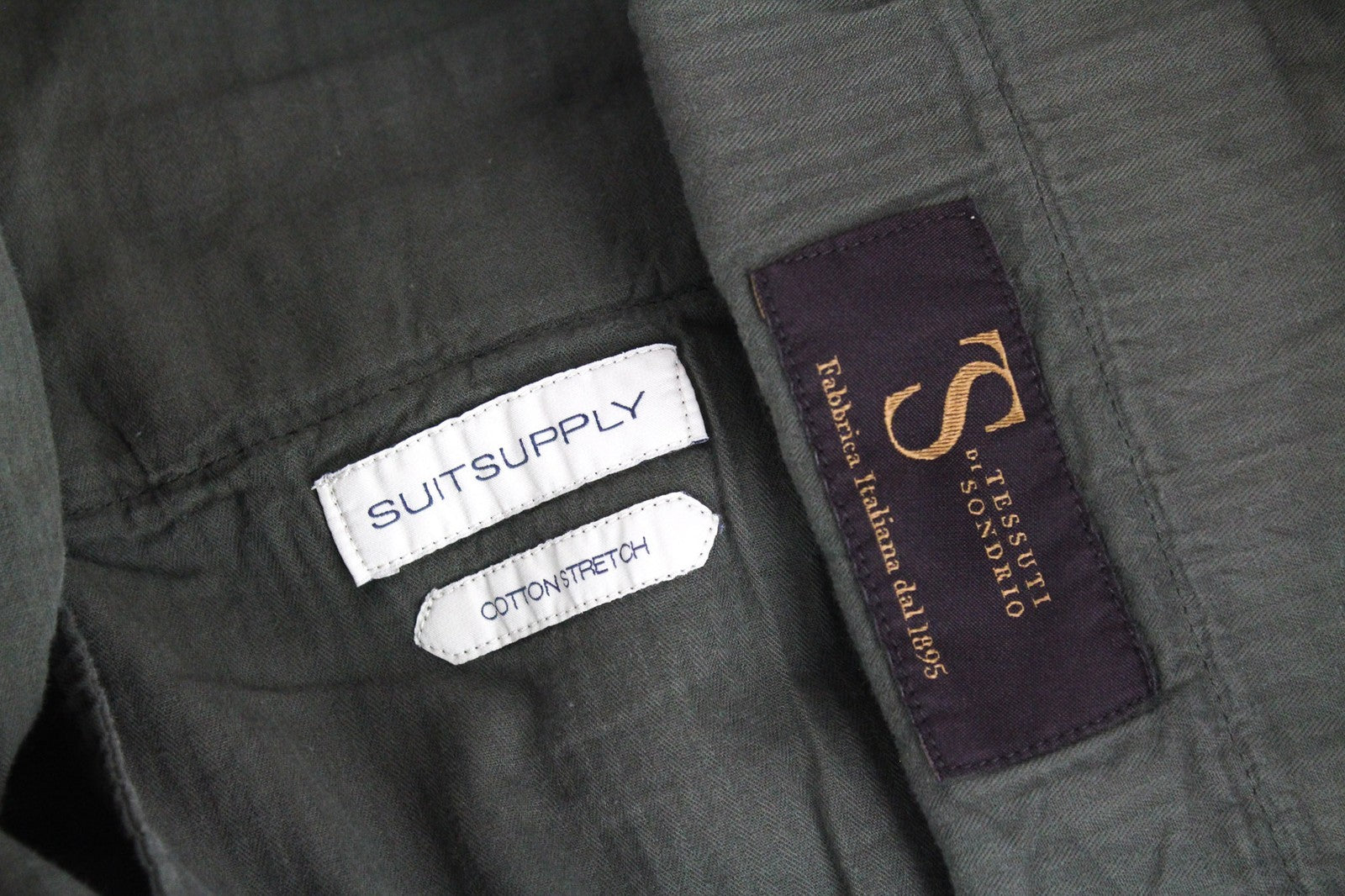 SUITSUPPLY Porto Novo Men's Trousers UK32R Green Cotton Stretch Lined Pants