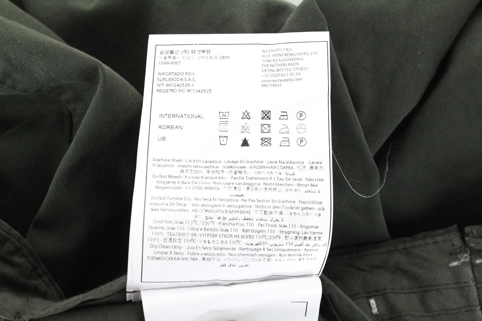 SUITSUPPLY Porto Novo Men's Trousers UK32R Green Cotton Stretch Lined Pants