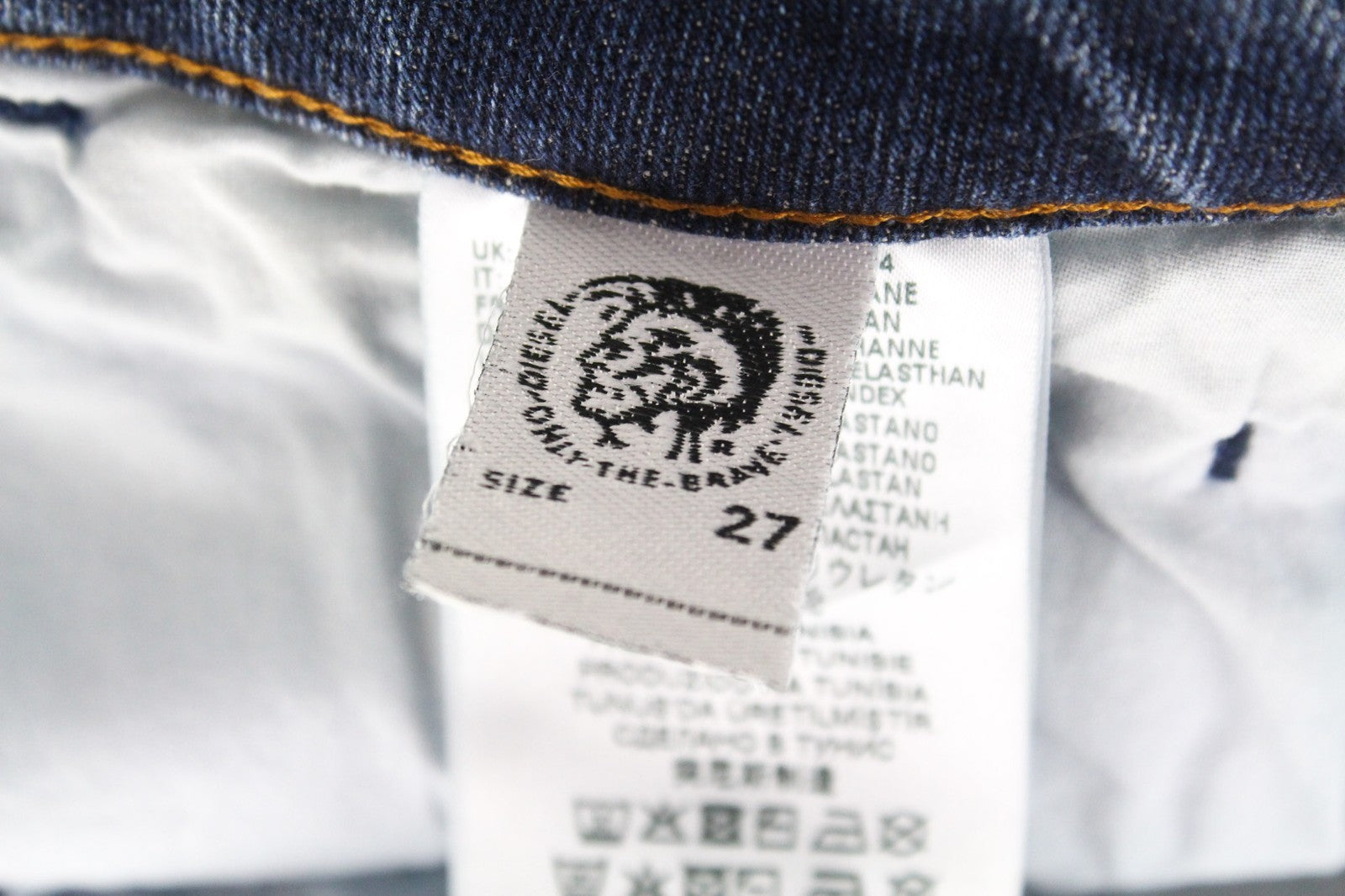 DIESEL D-Bazer 0870H džinsai W27/L32 Distress Blue Tapered Tempered Buttons 