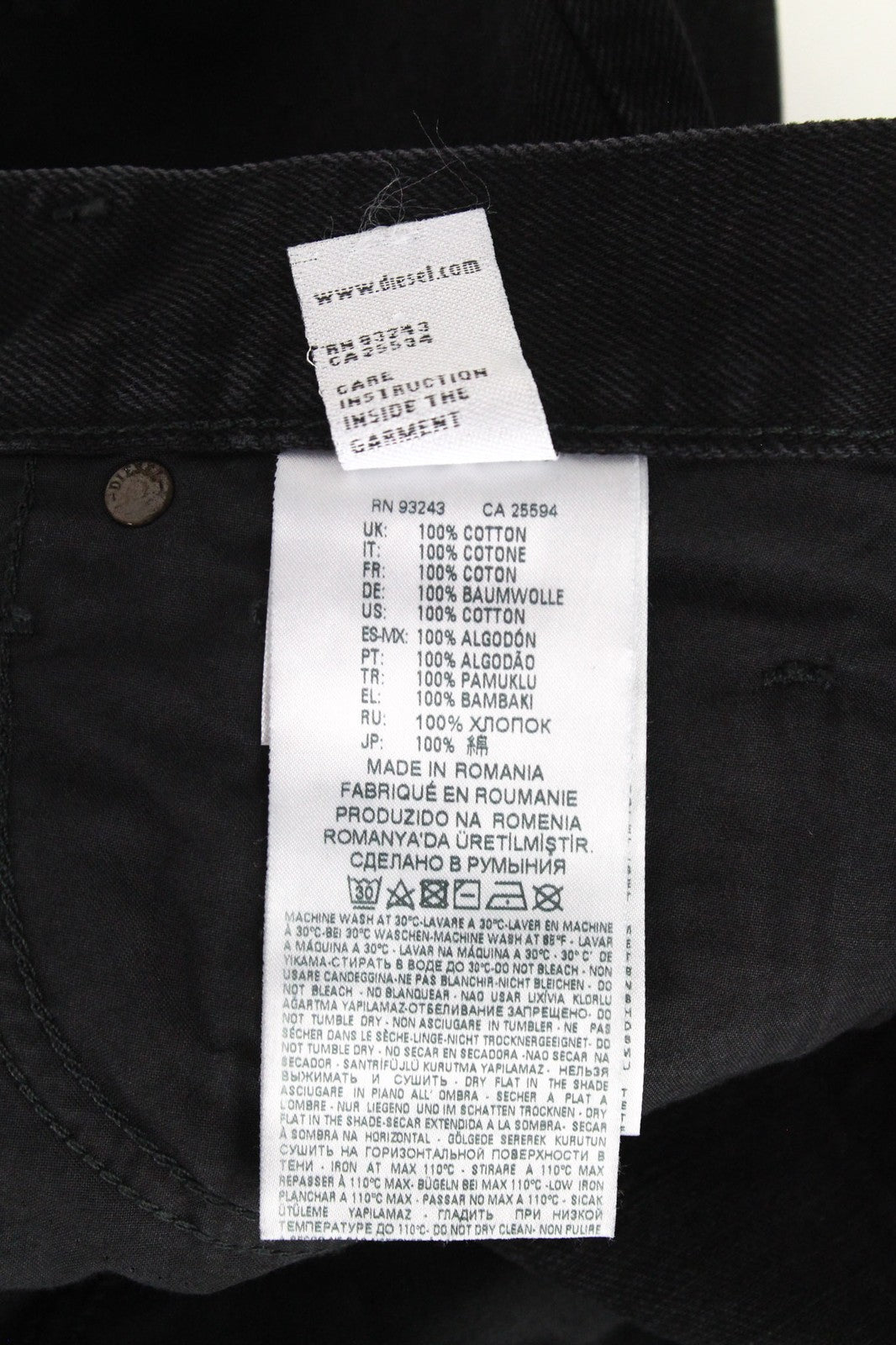 DIESEL Mharky 088AD džinsai W27/L32 juodi netempiami ploni aptempti berniukiški džinsai 