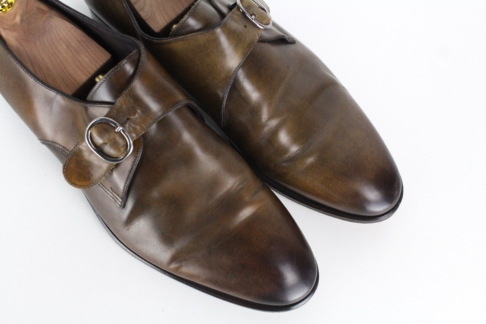 SUITSUPPLY Men's Formal Shoes EU43 Brown Buckled Leather Low-Top Dress