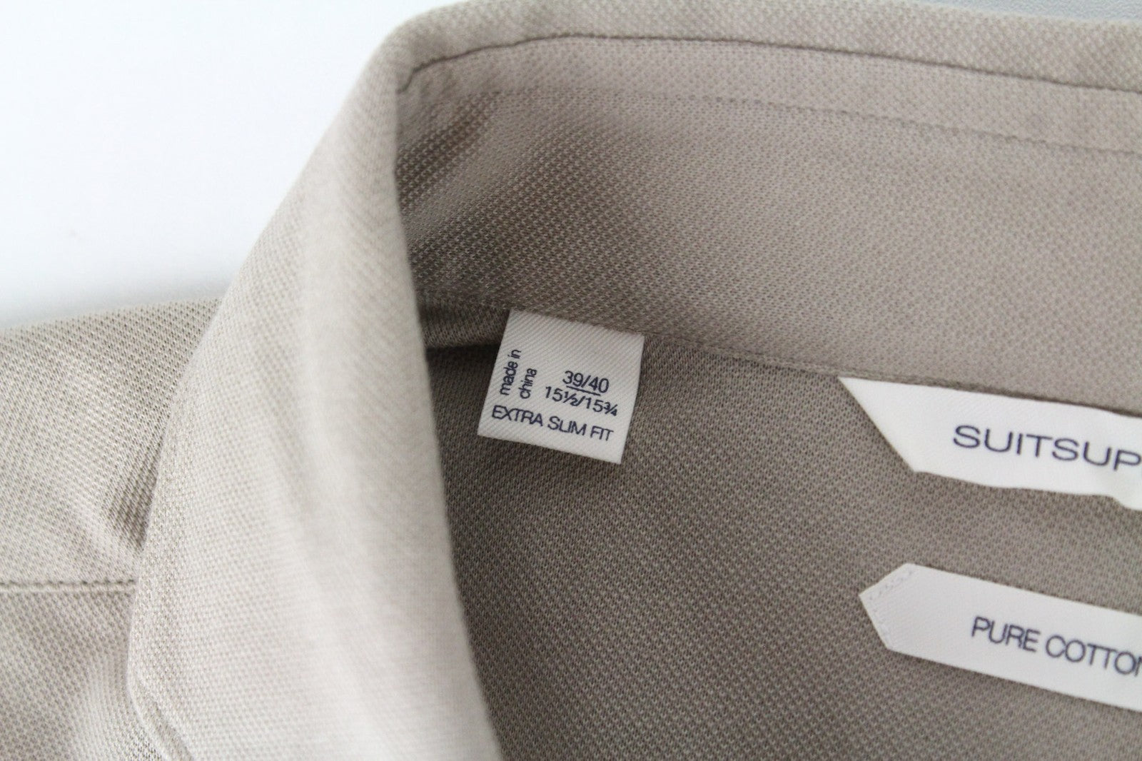 SUITSUPPLY marškinėliai 39/ 15 1/2/40/ 15 3/4 smėlio spalvos medvilniniai itin ploni polo kaklo 