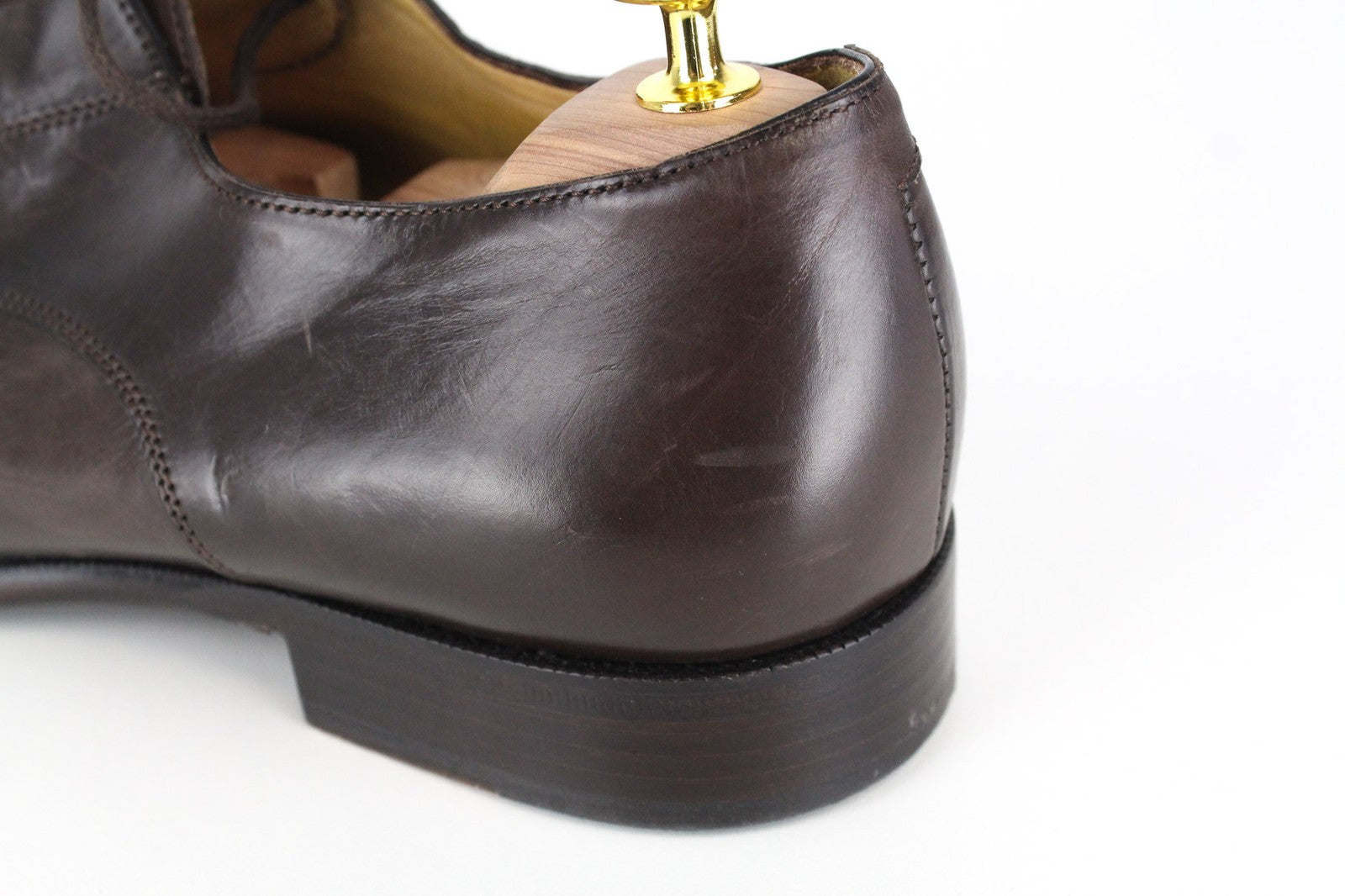 SUITSUPPLY Men's Formal Shoes EU44 Dark Brown Leather Classic Low-Top Dress