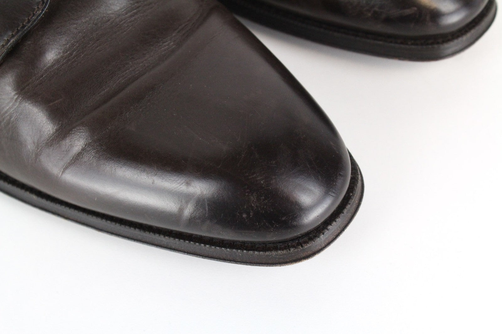 SUITSUPPLY Men's Formal Shoes EU44 Dark Brown Leather Classic Low-Top Dress