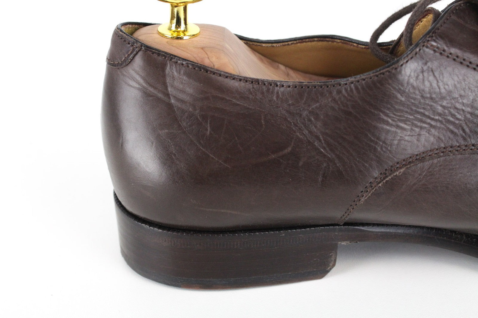 SUITSUPPLY Men's Formal Shoes EU44 Dark Brown Leather Classic Low-Top Dress