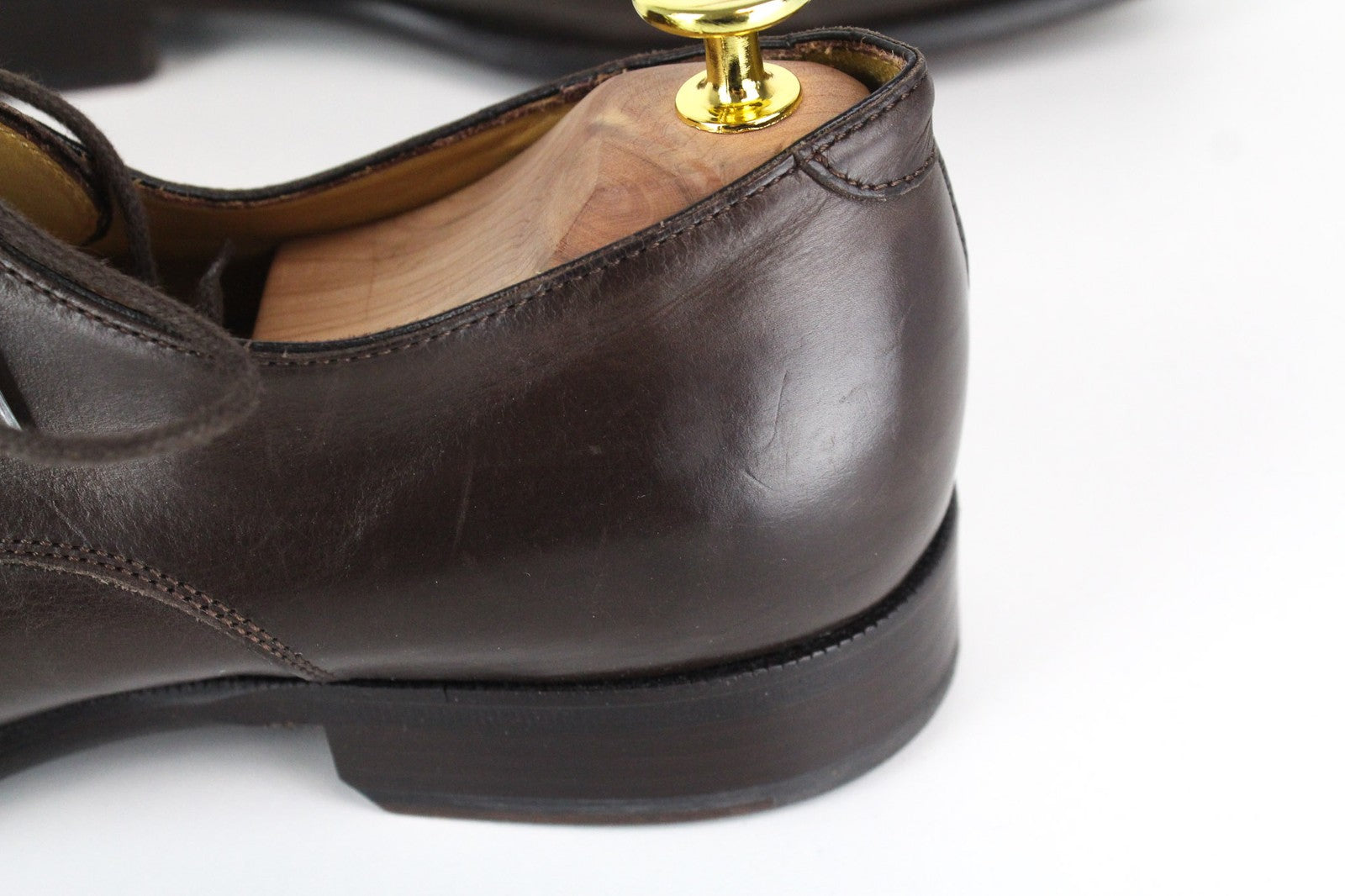 SUITSUPPLY Men's Formal Shoes EU44 Dark Brown Leather Classic Low-Top Dress