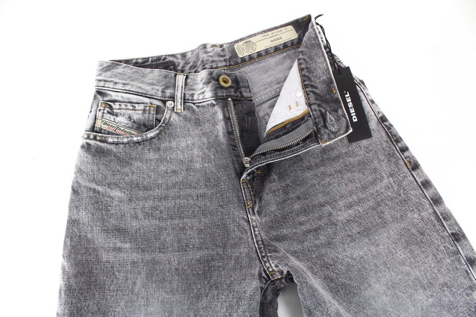 DIESEL Widee 8880X Women's Jeans W23/L30 Grey Cotton Straight Fit Girls Denim