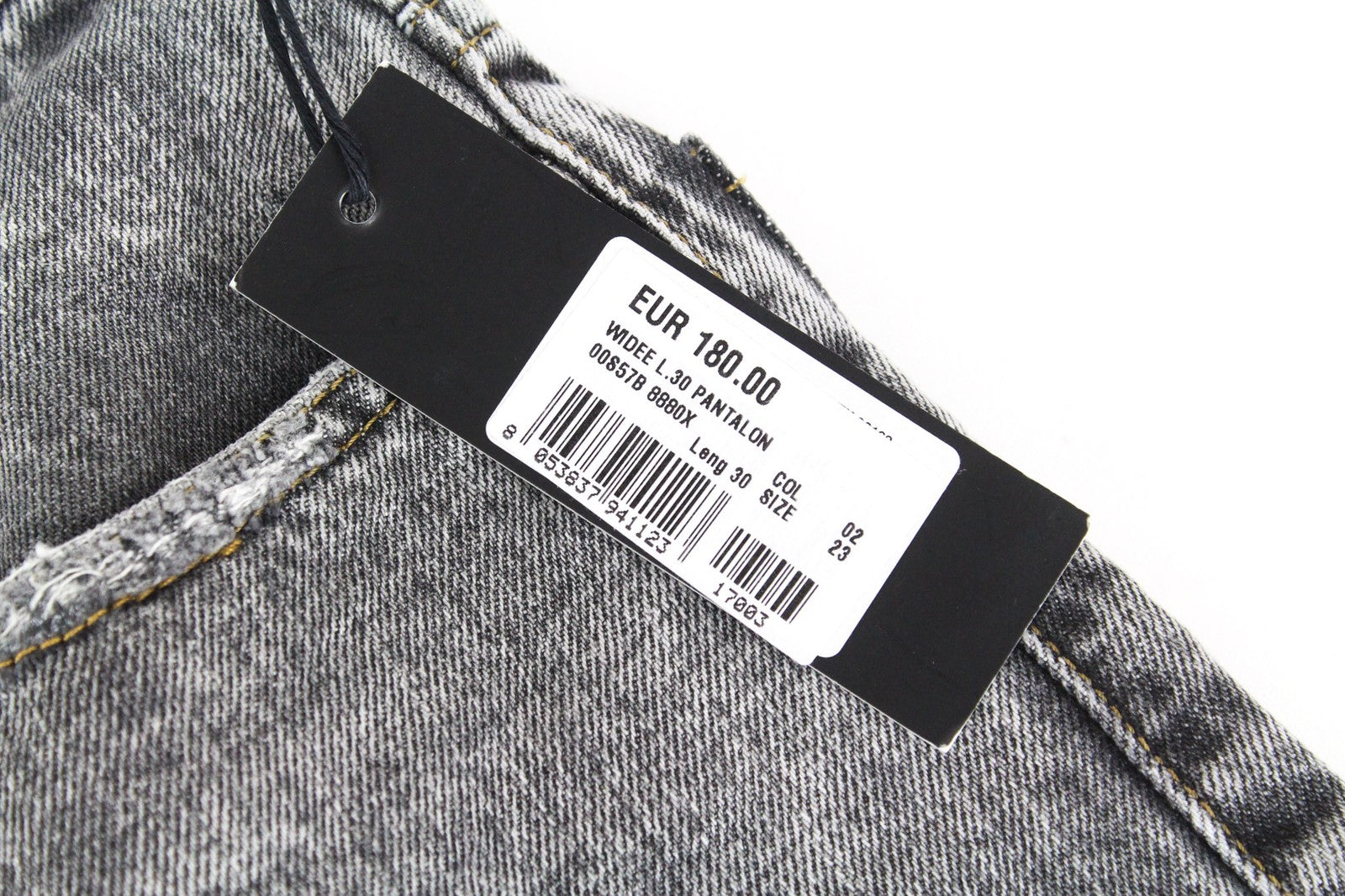 DIESEL Widee 8880X Women's Jeans W23/L30 Grey Cotton Straight Fit Girls Denim