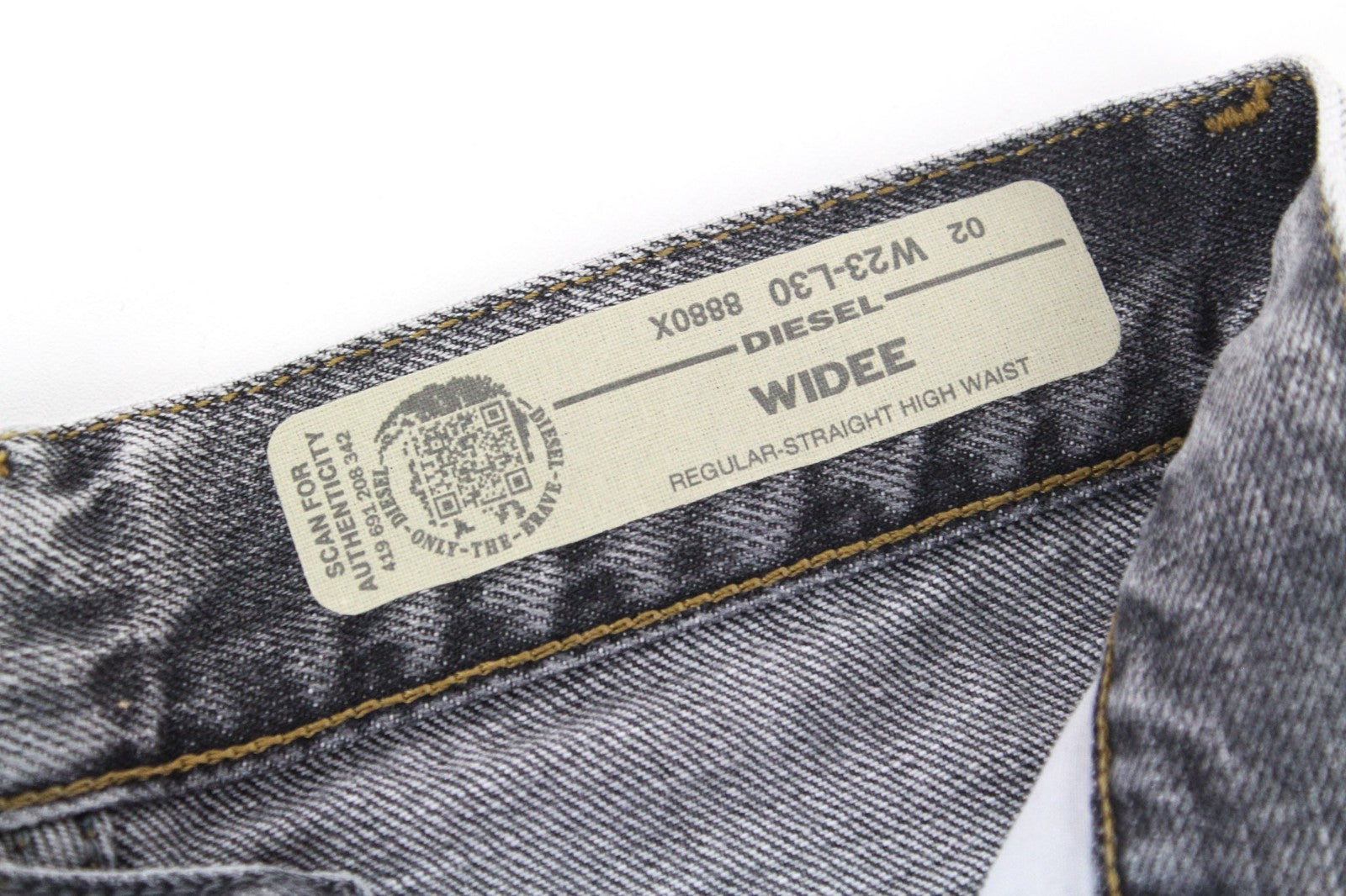 DIESEL Widee 8880X Women's Jeans W23/L30 Grey Cotton Straight Fit Girls Denim