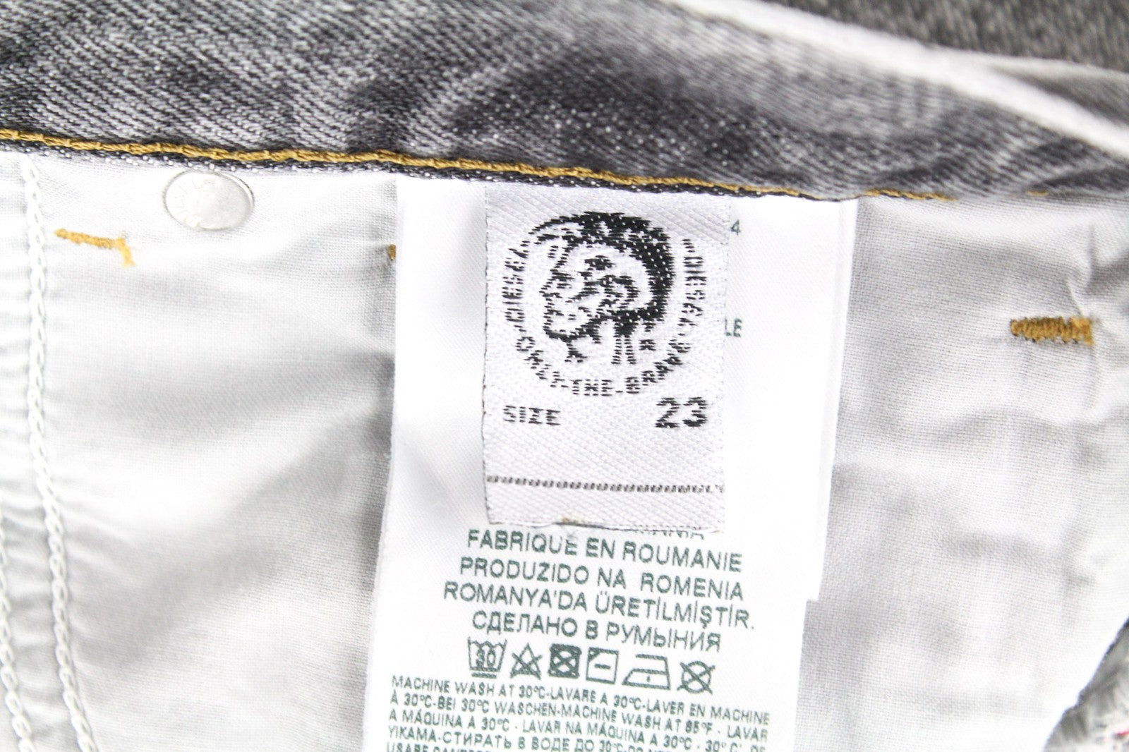 DIESEL Widee 8880X Women's Jeans W23/L30 Grey Cotton Straight Fit Girls Denim