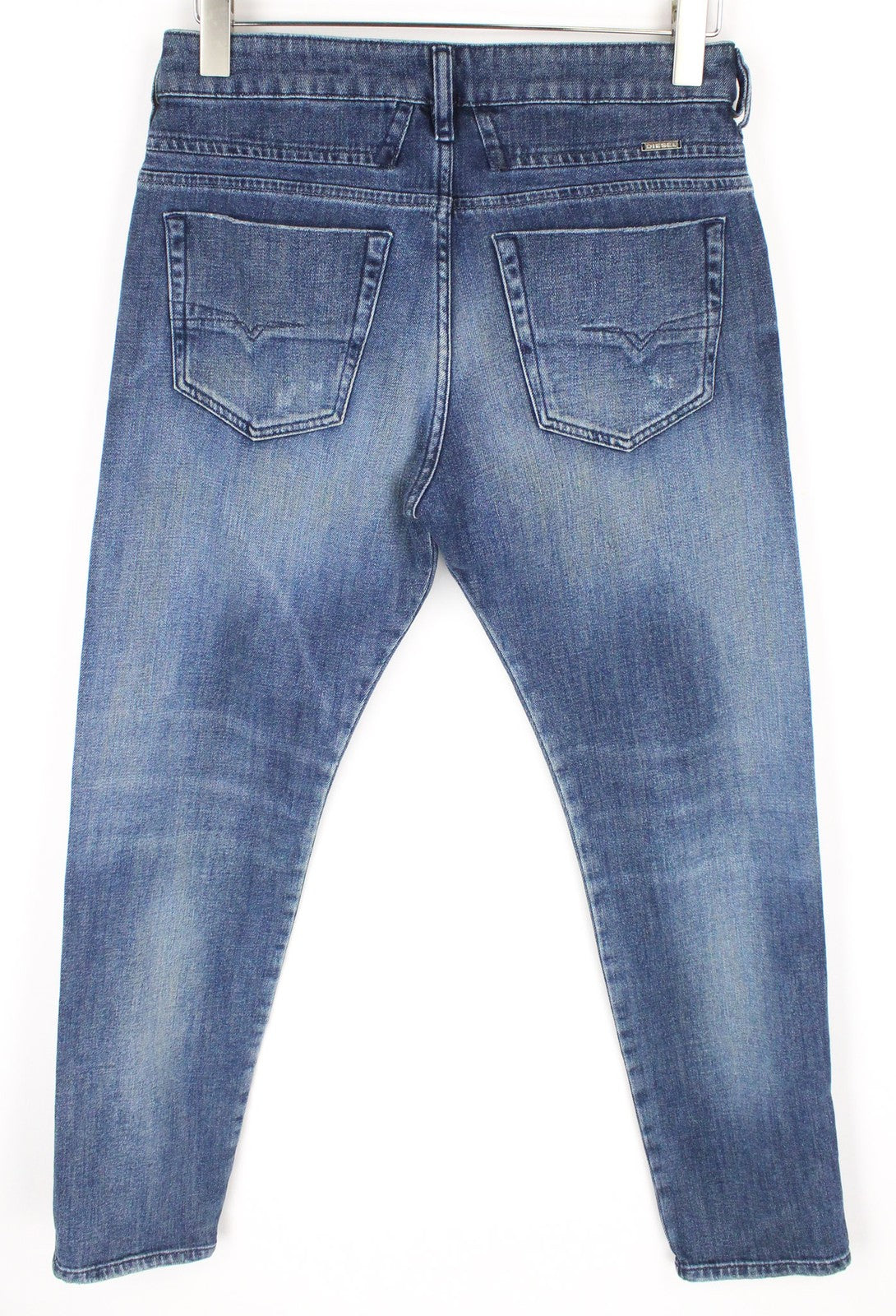 DIESEL D-Bazer 0870H vyriški džinsai W29/L32 mėlyni siaurėjantys tamprūs medvilniniai džinsai su sagomis 