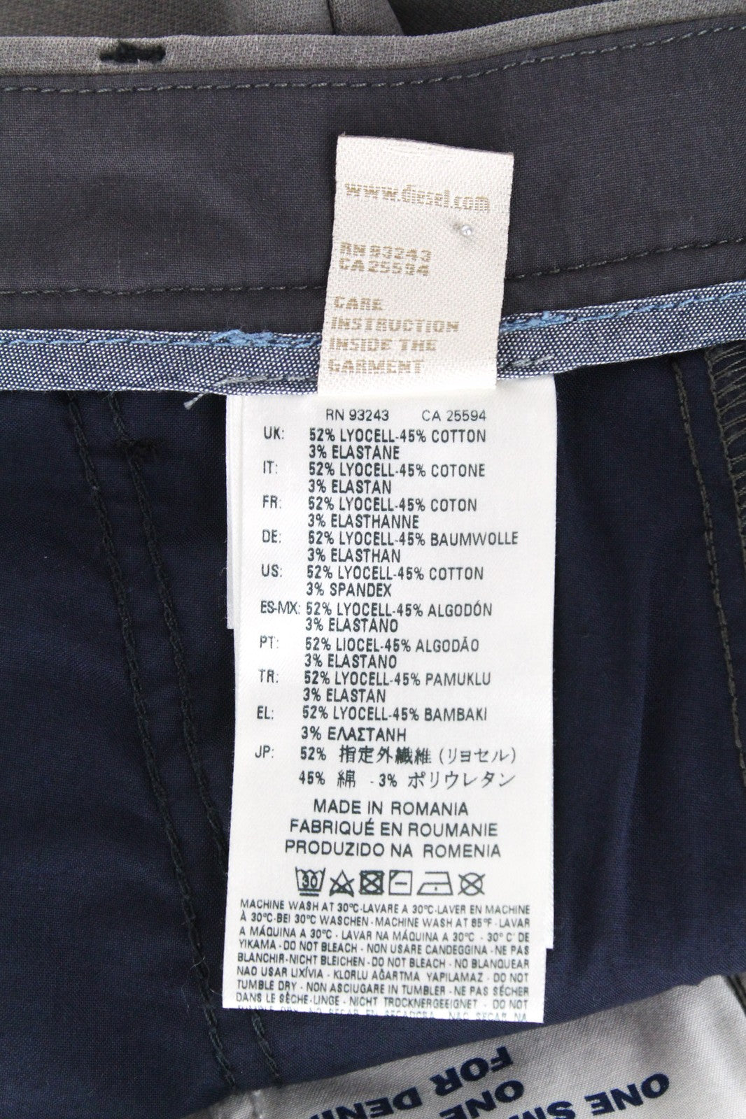 DIESEL Slim-Chino-M-NE 0685E vyriški džinsai W28 Jogg Slim pilki tamprūs medvilniniai džinsai 