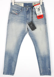 DIESEL D-Strukt 081AP vyriški džinsai W28/L30 mėlyni, siaurėjantys, tamprūs medvilniniai džinsai 