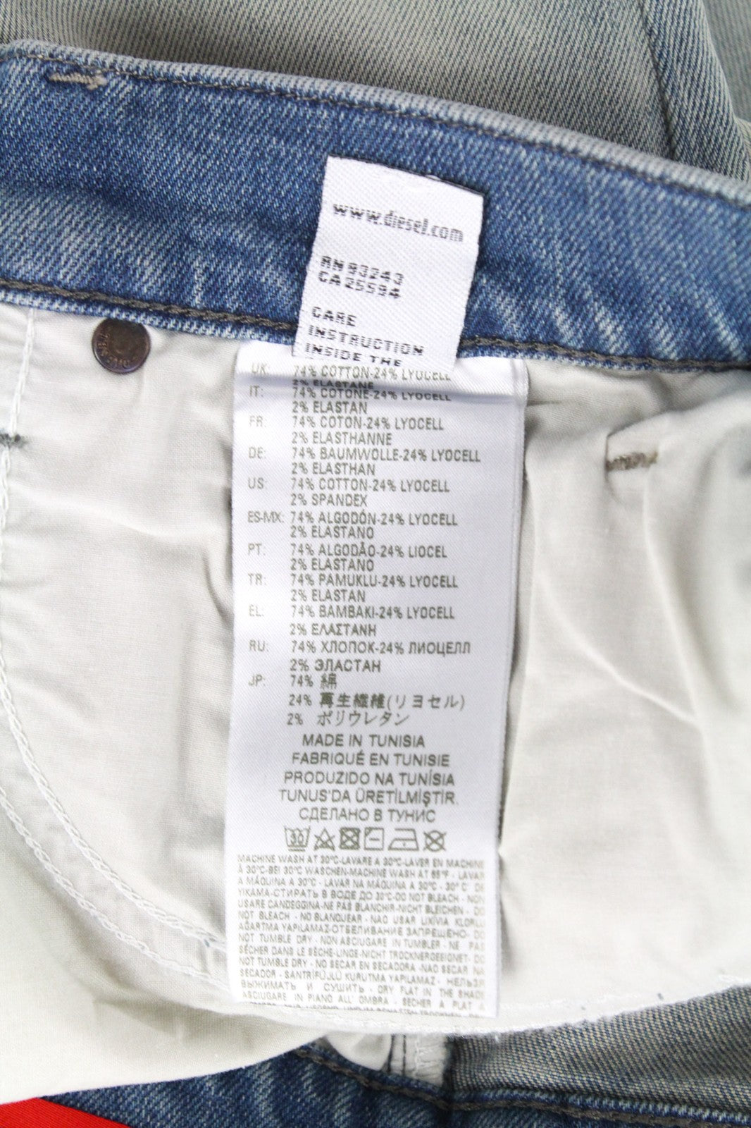 DIESEL D-Strukt 081AP vyriški džinsai W28/L30 mėlyni, siaurėjantys, tamprūs medvilniniai džinsai 