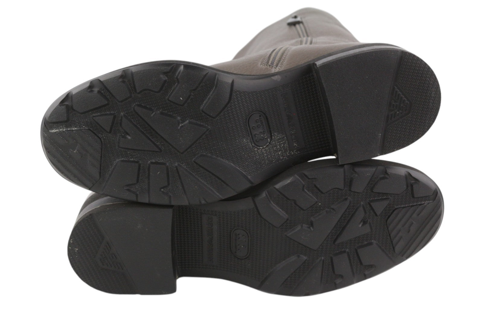 EMPORIO ARMANI X3N151 moteriški aulinukai pilki odiniai užtrauktukai iki vidurio viršutinio migdolų nosies 