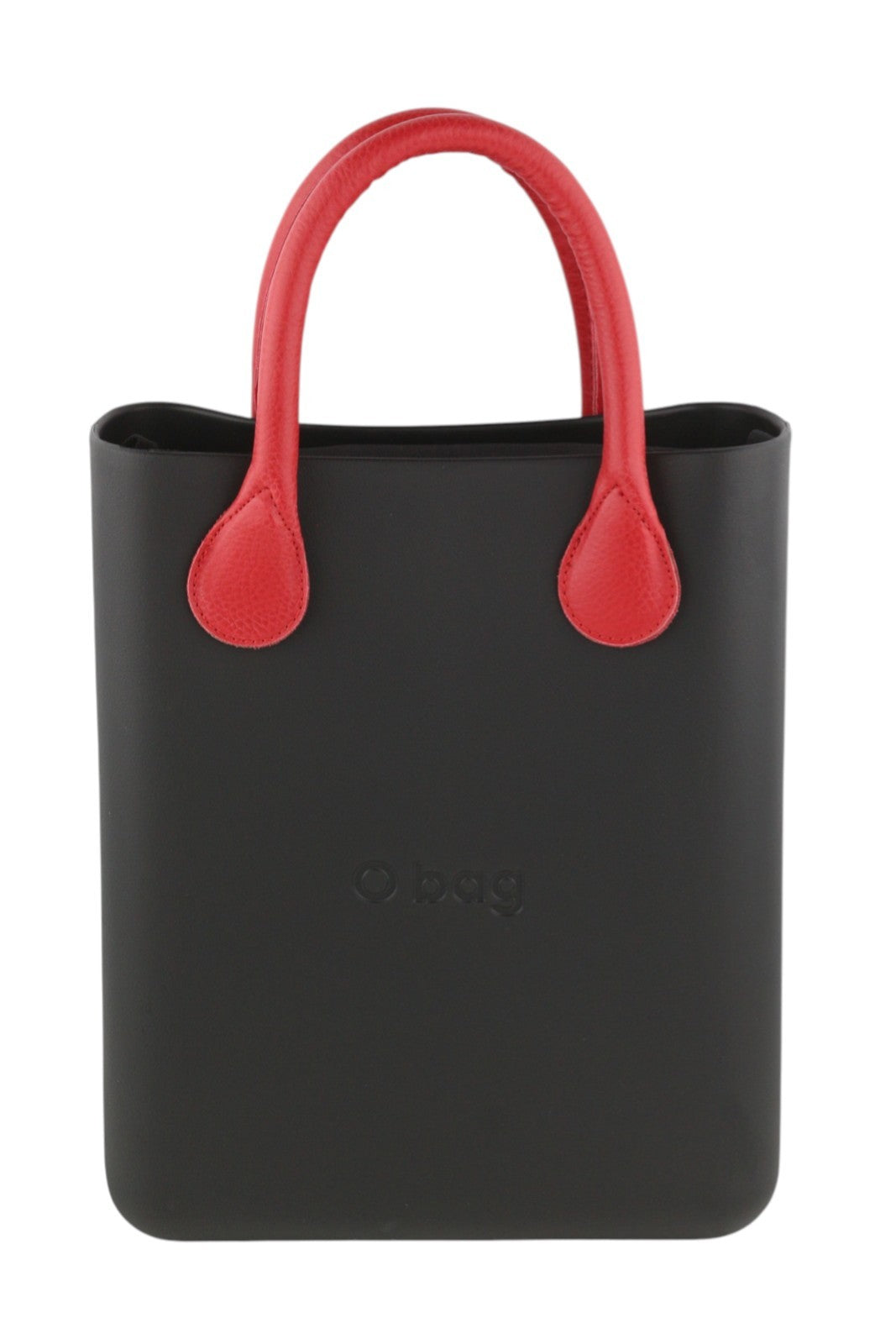 O BAG Chic Women Bag OS Black Red Double Handles With Inner Bag Tote Square