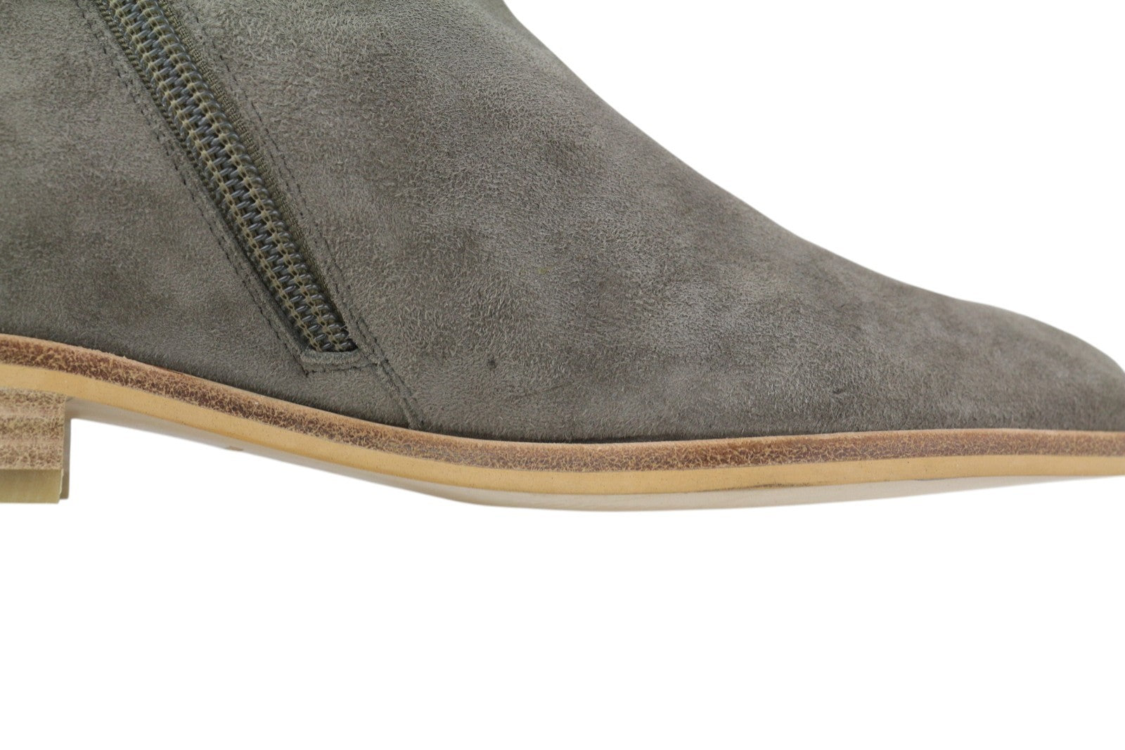 EMPORIO ARMANI X3M274 moteriški aulinukai, pilki, zomšiniai, odiniai, migdolų nosys, užtrauktukas ant kulkšnies. 