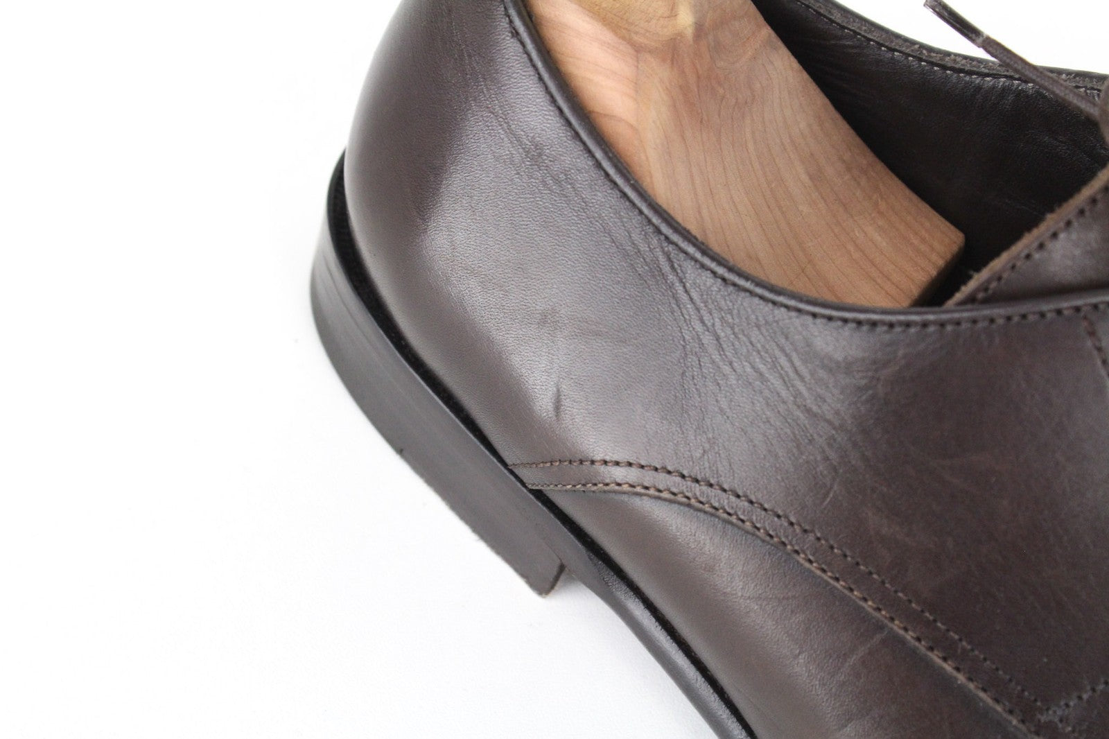 SUITSUPPLY Men's Shoes EU42 Dark Brown Leather Blake Oxford Lace-Up