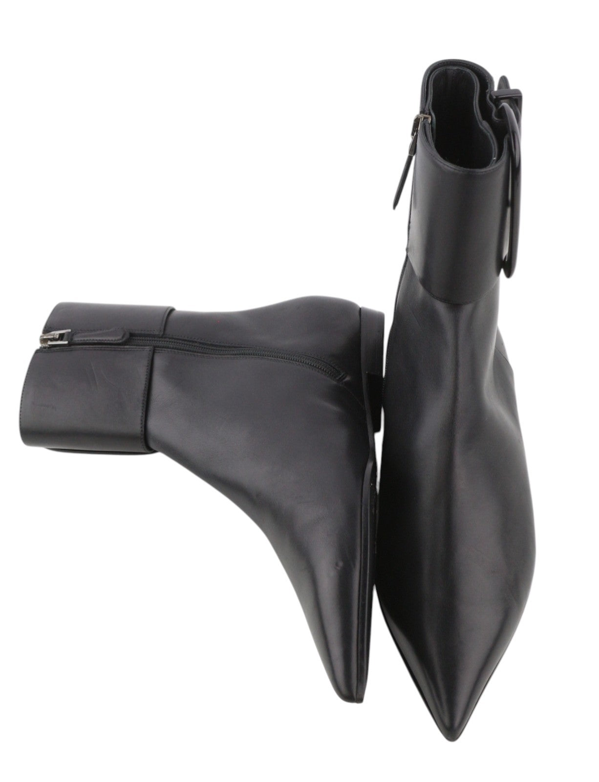 EMPORIO ARMANI moteriški bateliai, 37 €, juodos odos, smaili nosis, užtrauktukas, iki kulkšnies. 