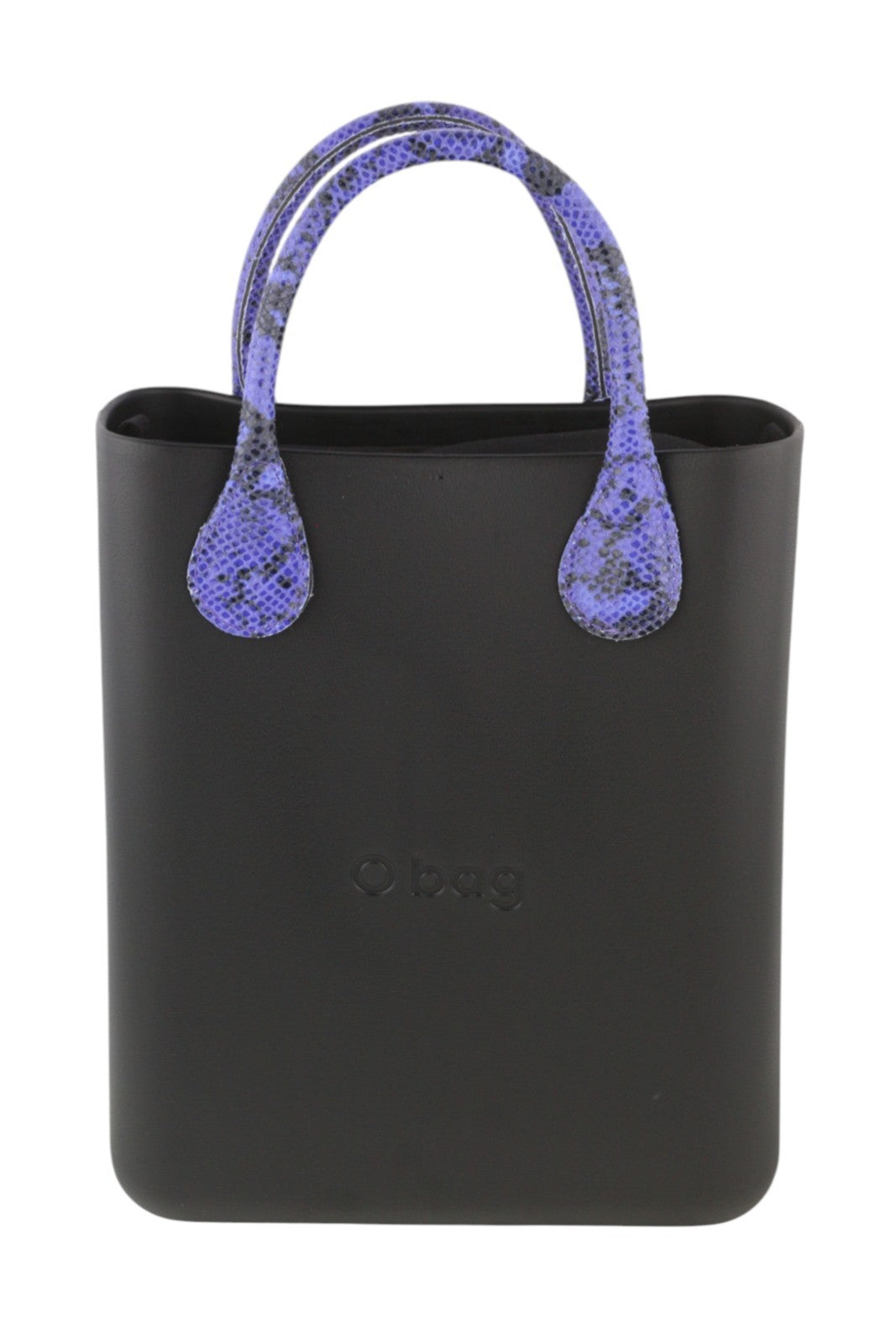 O BAG Chic moteriškas krepšys OS juodas violetinis dvigubomis rankenomis vidinis krepšys su kvadratiniu logotipu 