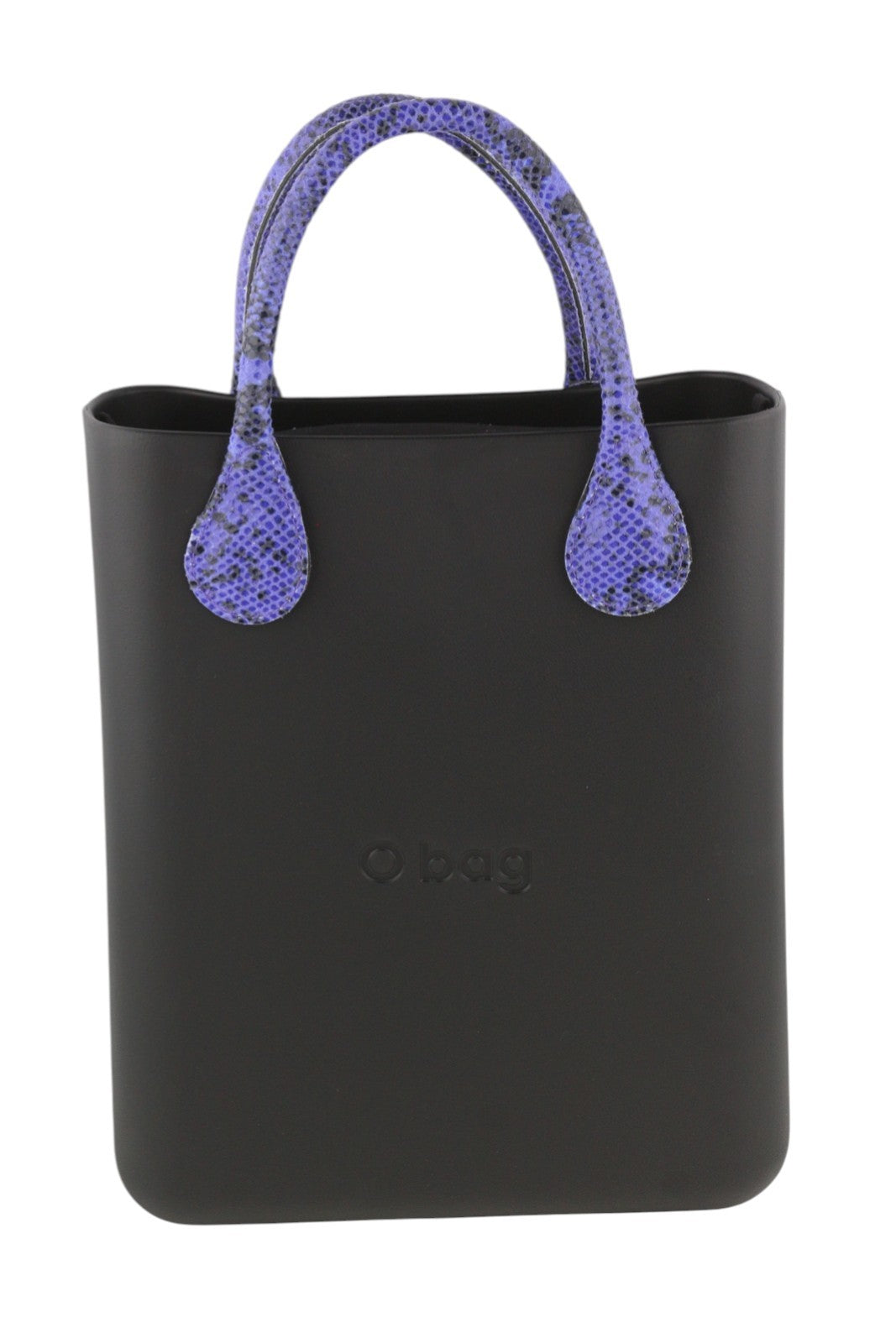 O BAG Chic moteriškas krepšys OS juodas violetinis dvigubomis rankenomis vidinis krepšys su kvadratiniu logotipu 