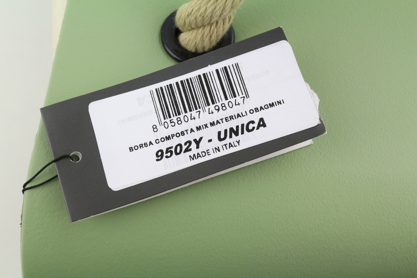 O BAG Mini moteriškas krepšys OS šviesiai žalias su dvigubomis vidinėmis rankenomis, logotipas, laisvalaikio stiliaus 