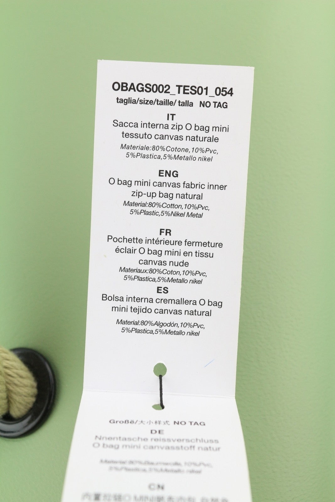 O BAG Mini moteriškas krepšys OS šviesiai žalias su dvigubomis vidinėmis rankenomis, logotipas, laisvalaikio stiliaus 