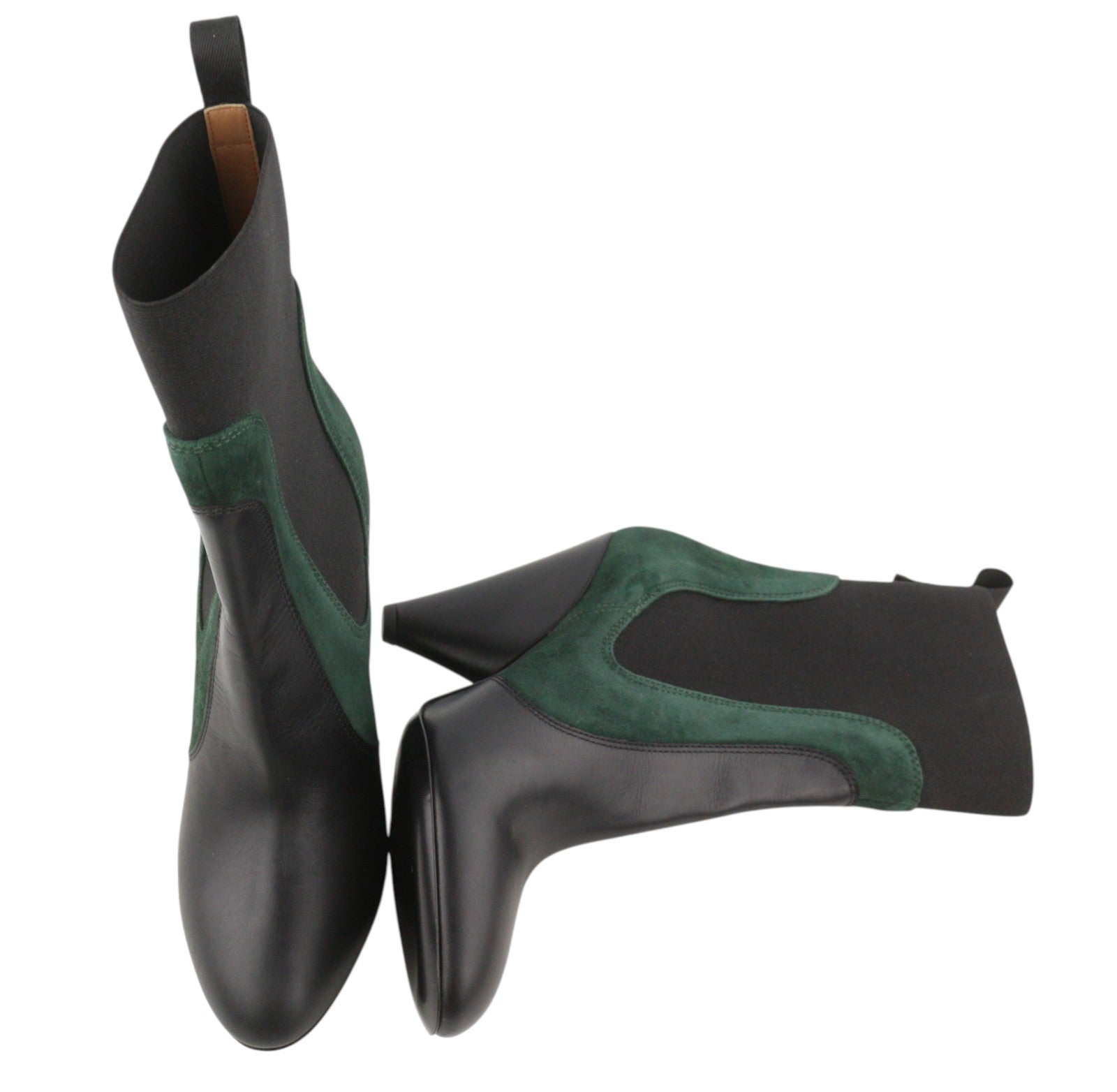 EMPORIO ARMANI moteriški aulinukai, 37 dydis, juodi, zomšiniai, odiniai, migdolų noselės, kaubojiški. 