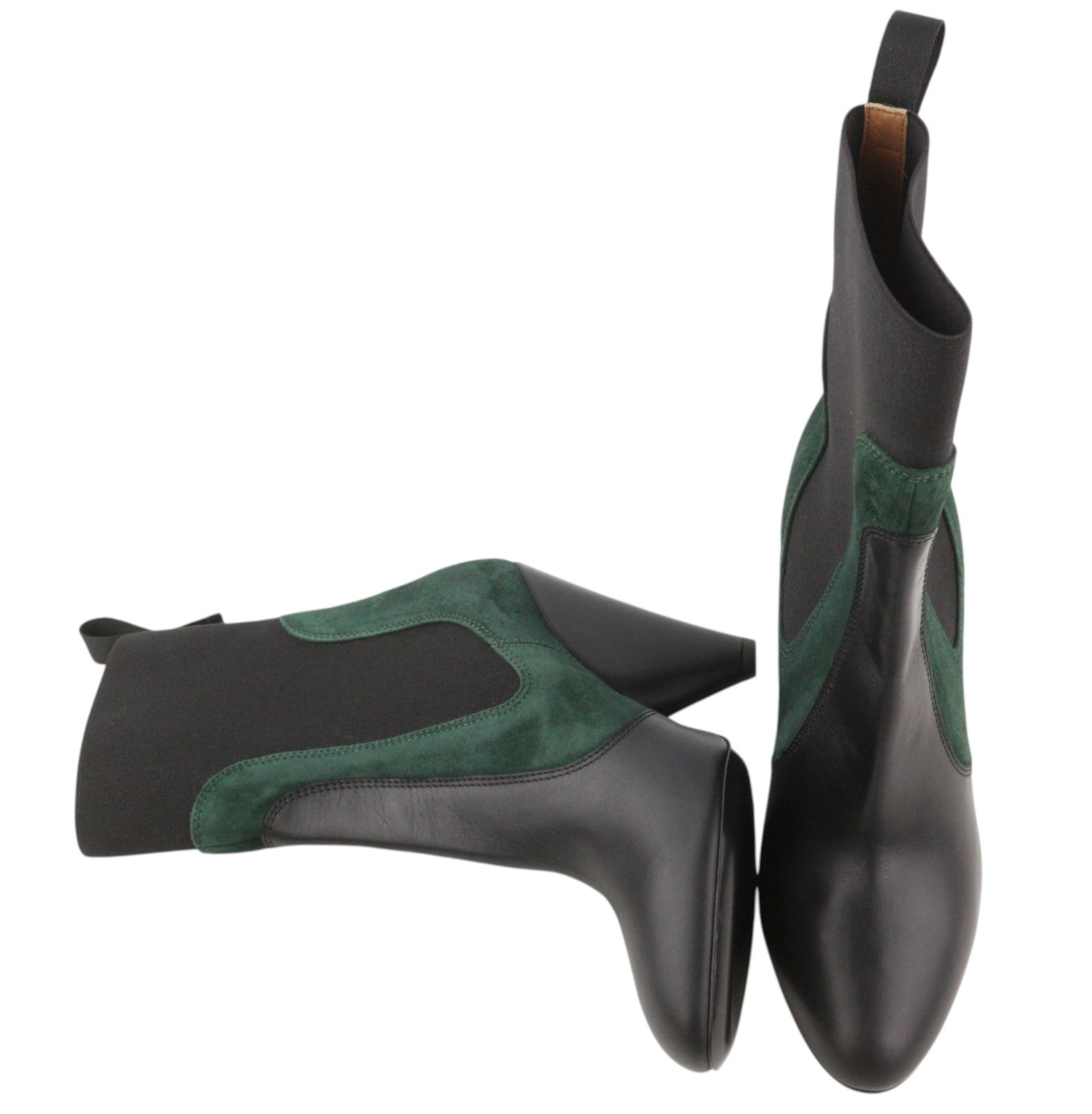 EMPORIO ARMANI moteriški aulinukai, 37 dydis, juodi, zomšiniai, odiniai, migdolų noselės, kaubojiški. 