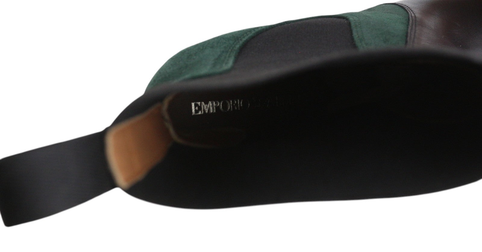 EMPORIO ARMANI moteriški aulinukai, 37 dydis, juodi, zomšiniai, odiniai, migdolų noselės, kaubojiški. 