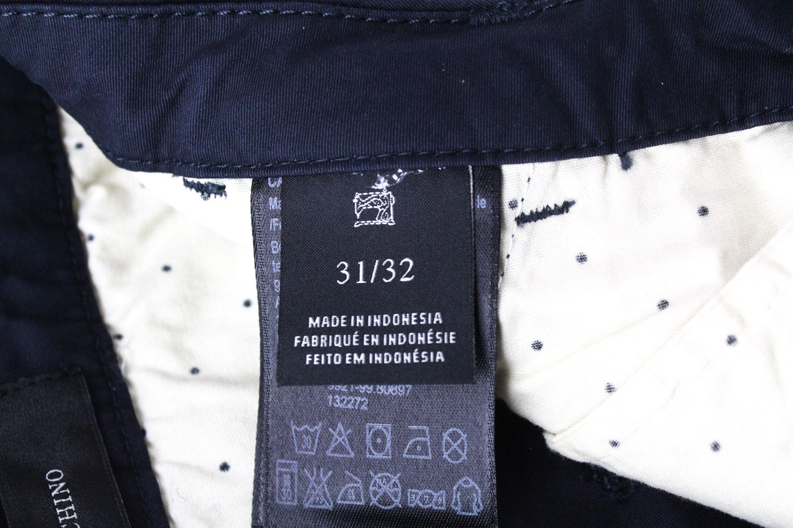 MAISON SCOTCH W31/L32 Tamsiai mėlynos moteriškos trumpos klasikinės tamprios chino kelnės 