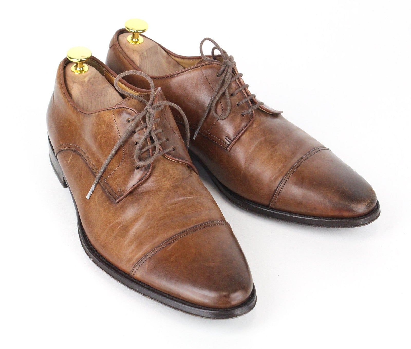 SUITSUPPLY Men's Shoes EU42 Mid Brown Blake Oxford Pure Calf Leather