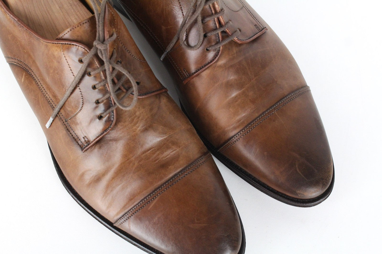 SUITSUPPLY Men's Shoes EU42 Mid Brown Blake Oxford Pure Calf Leather