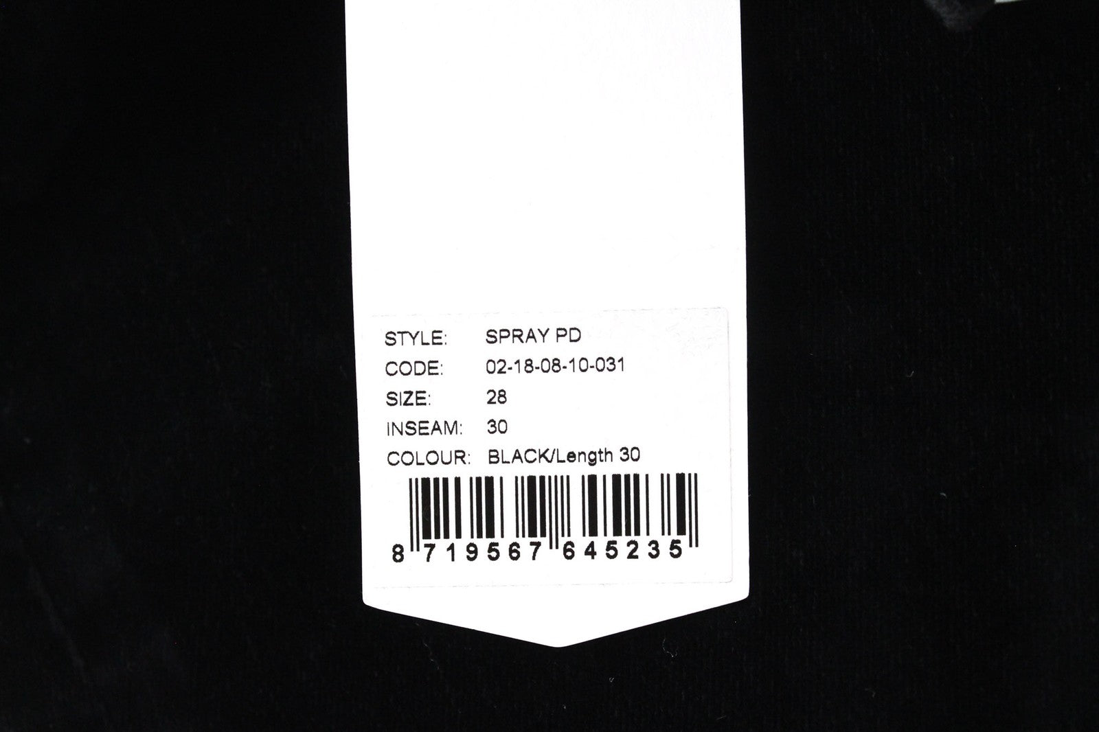 DENHAM Spray W28/L30 moteriškos itin aptemptos aksominės medvilninės juodos kelnės 