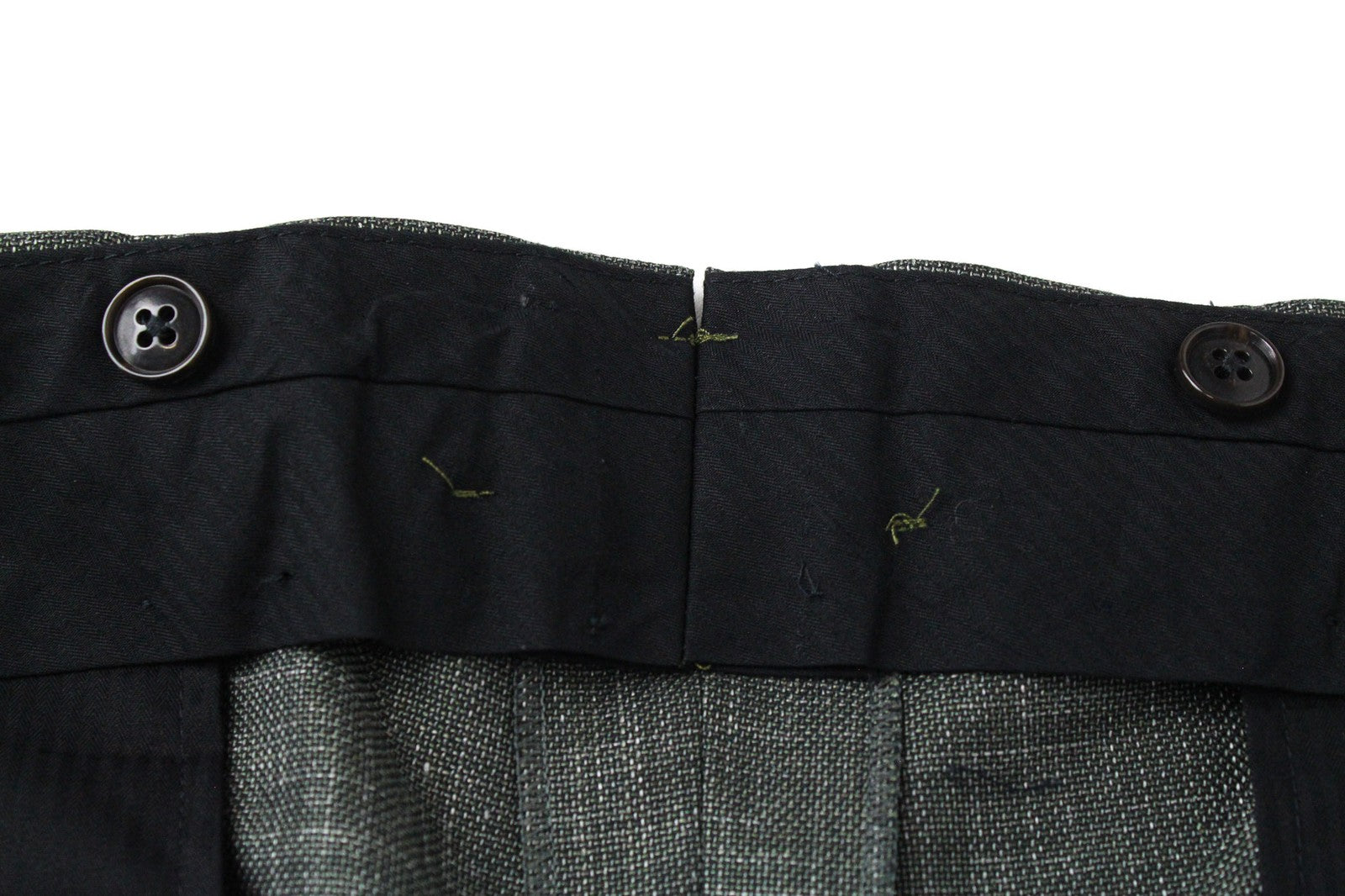 SUITSUPPLY Brescia Trousers UK42S Men's Green Pleated Wool Silk Linen