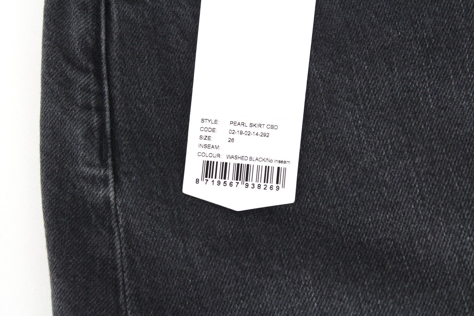 DENHAM Pearl moteriškas sijonas W26 aptemptas mini juodas, netamprus 