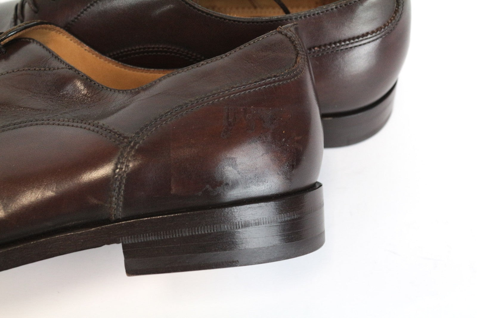 SUITSUPPLY Men's EU42 Brown Leather Low-Top Classic Dress Shoes