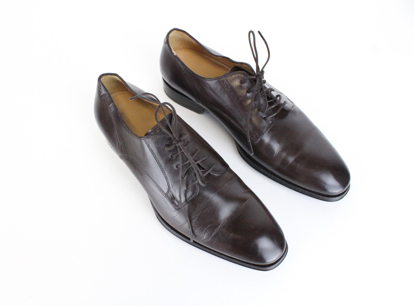 SUITSUPPLY vyriški rudi odiniai klasikiniai žemakulniai bateliai su raišteliais, dydis EU42 