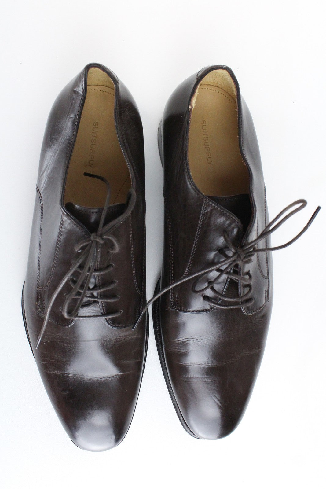 SUITSUPPLY vyriški rudi odiniai klasikiniai žemakulniai bateliai su raišteliais, dydis EU42 