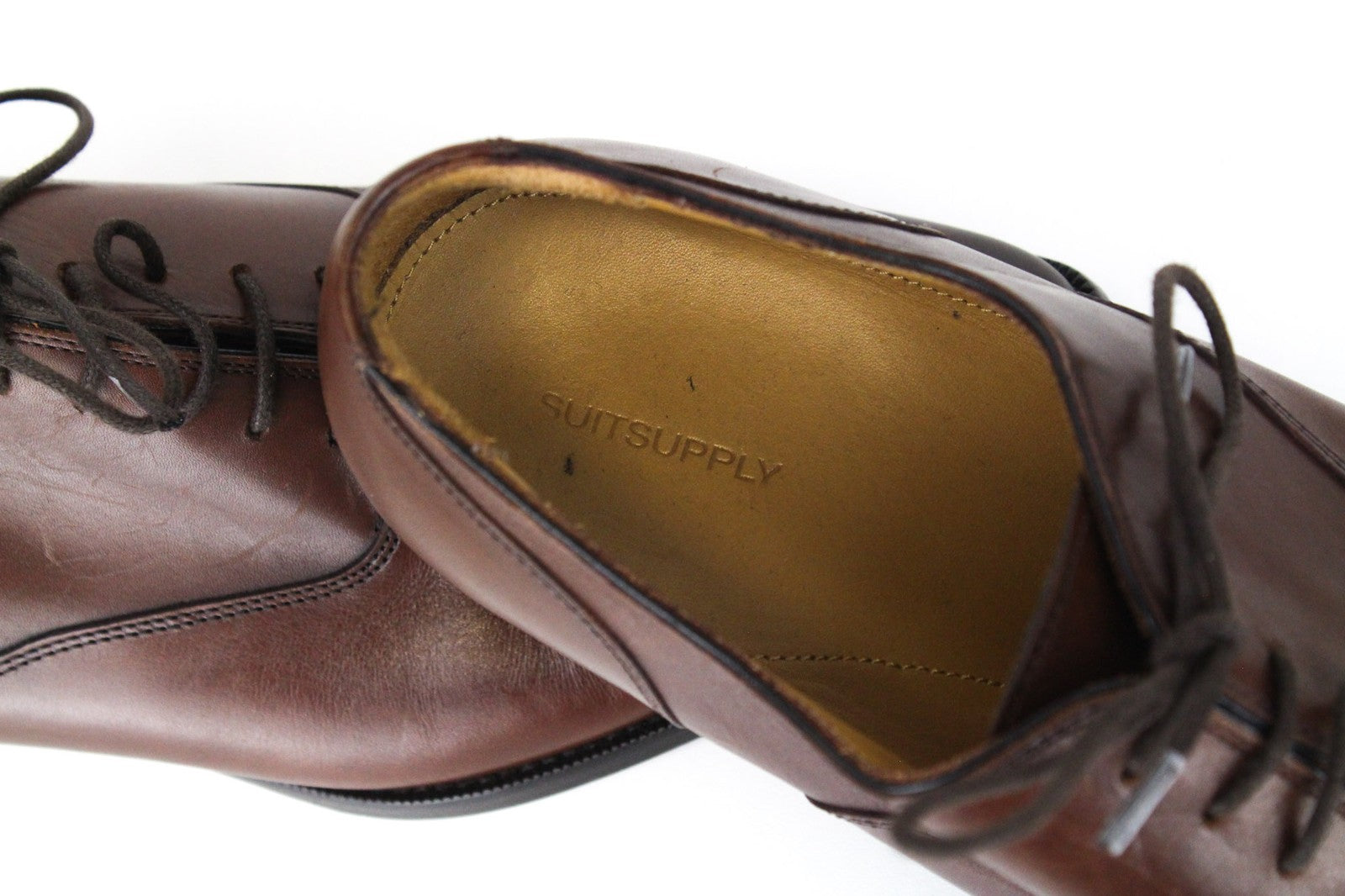 SUITSUPPLY vyriški rudi odiniai laisvalaikio stiliaus bateliai su raišteliais, žemakulniai, EU43 dydis 